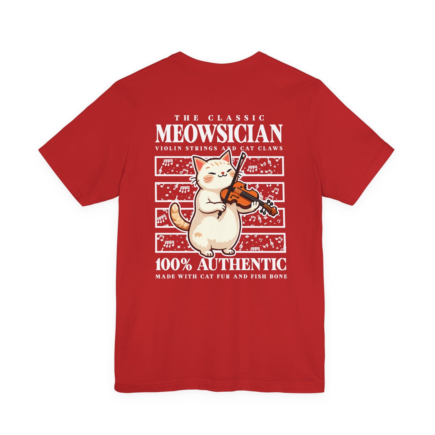 The Classic Meowsician T-Shirt – Cat & Violin Music Notes Fun Graphic