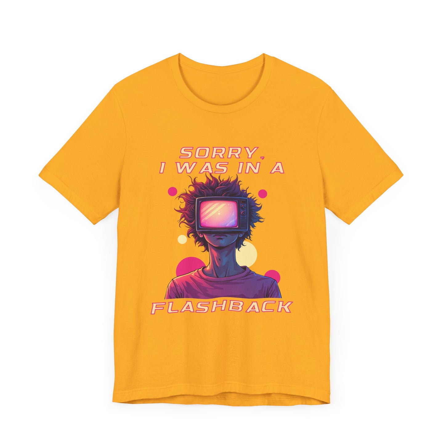 Sorry I Was in a Flashback – Retro TV Head Vintage Aesthetics and Nostalgic Vibes Graphic T-Shirt