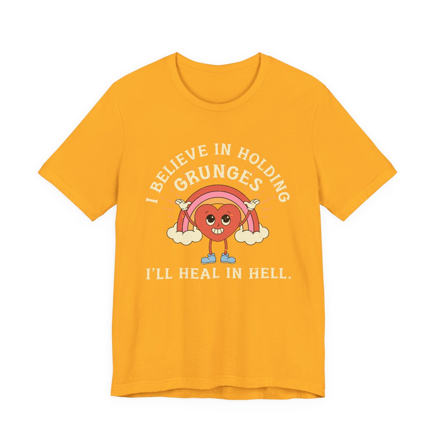 Worried Heart Rainbow T-Shirt – Bold Emotional Graphic Humor Tee