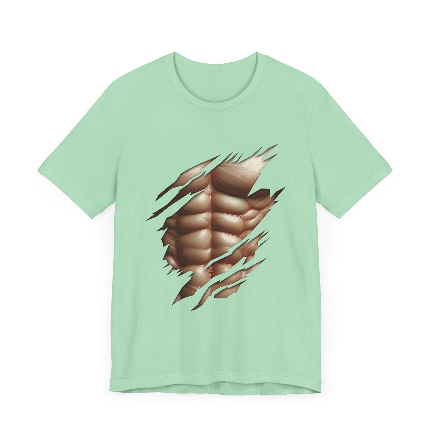 Fake Muscles Shirt, Ripped Chest Costume Tee, Six Pack Abs Funny Graphic T Shirt, Joke Fitness Apparel, Party Costume Gym Gag Top