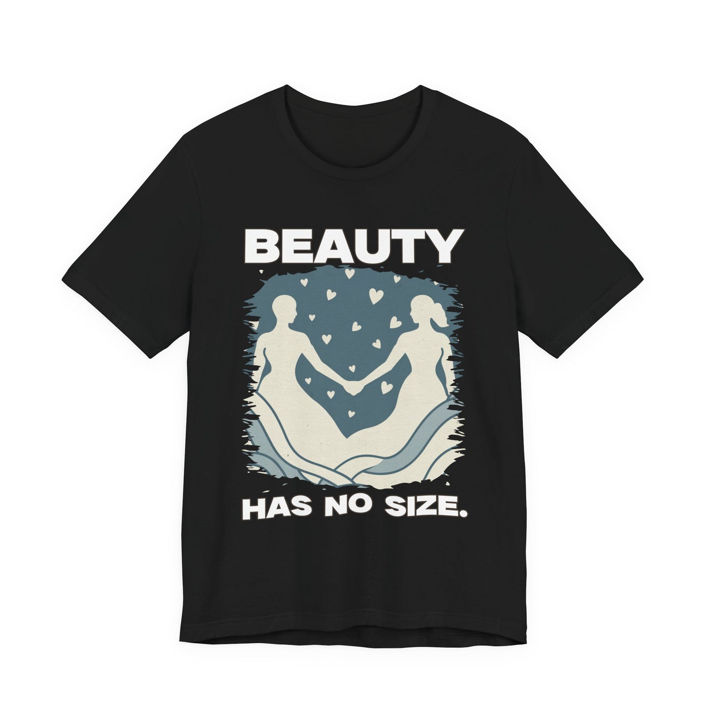 Beauty Has No Size – Inclusive Hands Holding with Heart Emotions Graphic T-Shirt