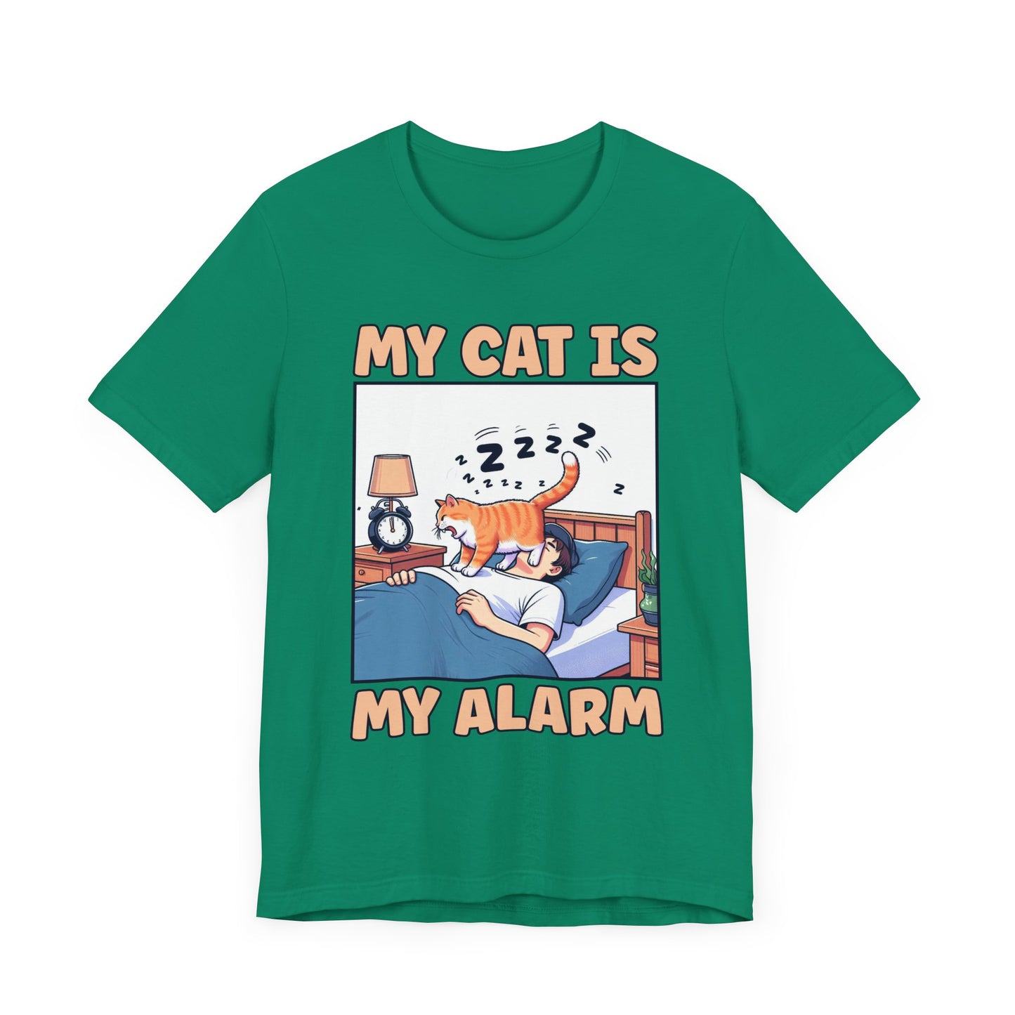My Cat Is My Alarm Clock Shirt, Funny Cat Lover Tee, Pet Routine Humor T Shirt, Feline Morning Companion Apparel, Cute Cat Quote Top