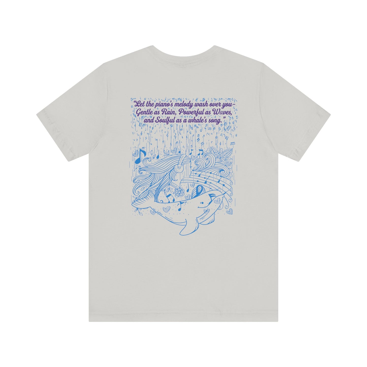 Gentle Rain, Powerful Waves, Soulful Whale Song Piano T-Shirt