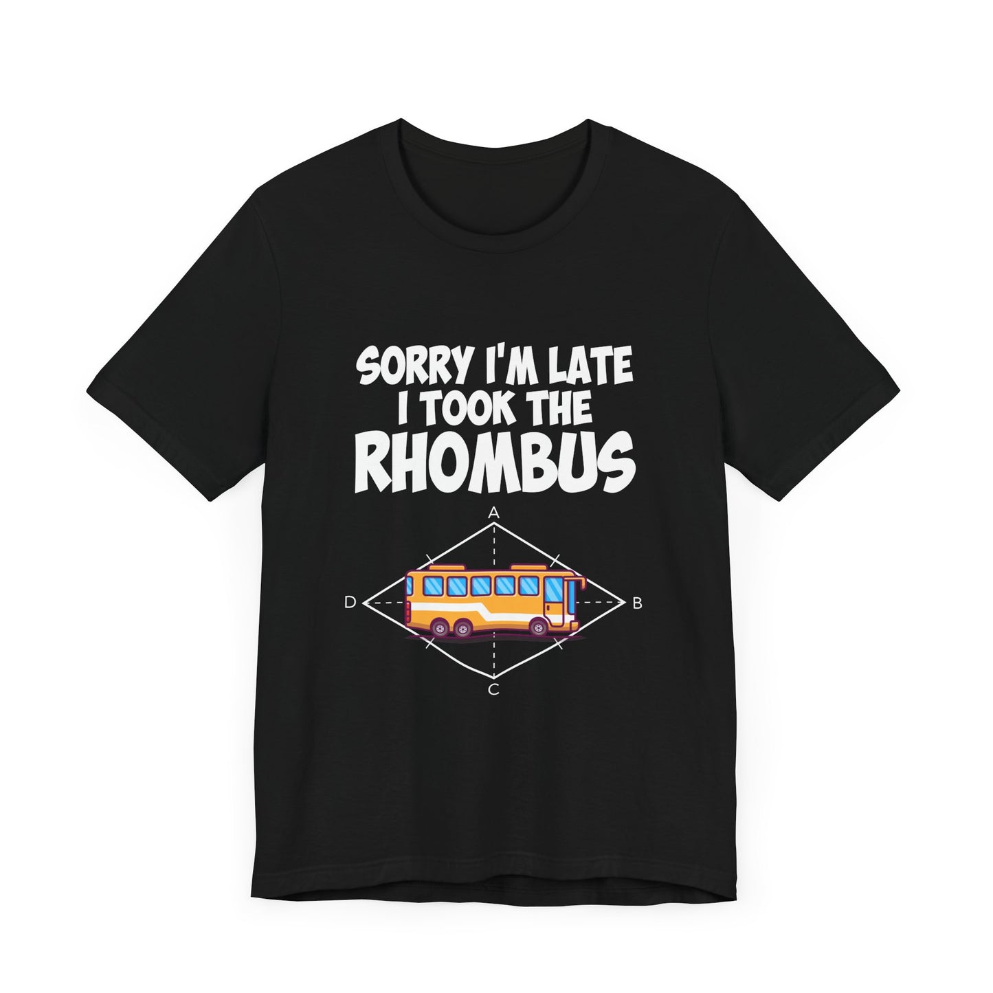 Math Joke Shirt – I Took the Rhombus Geometry Bus Graphic