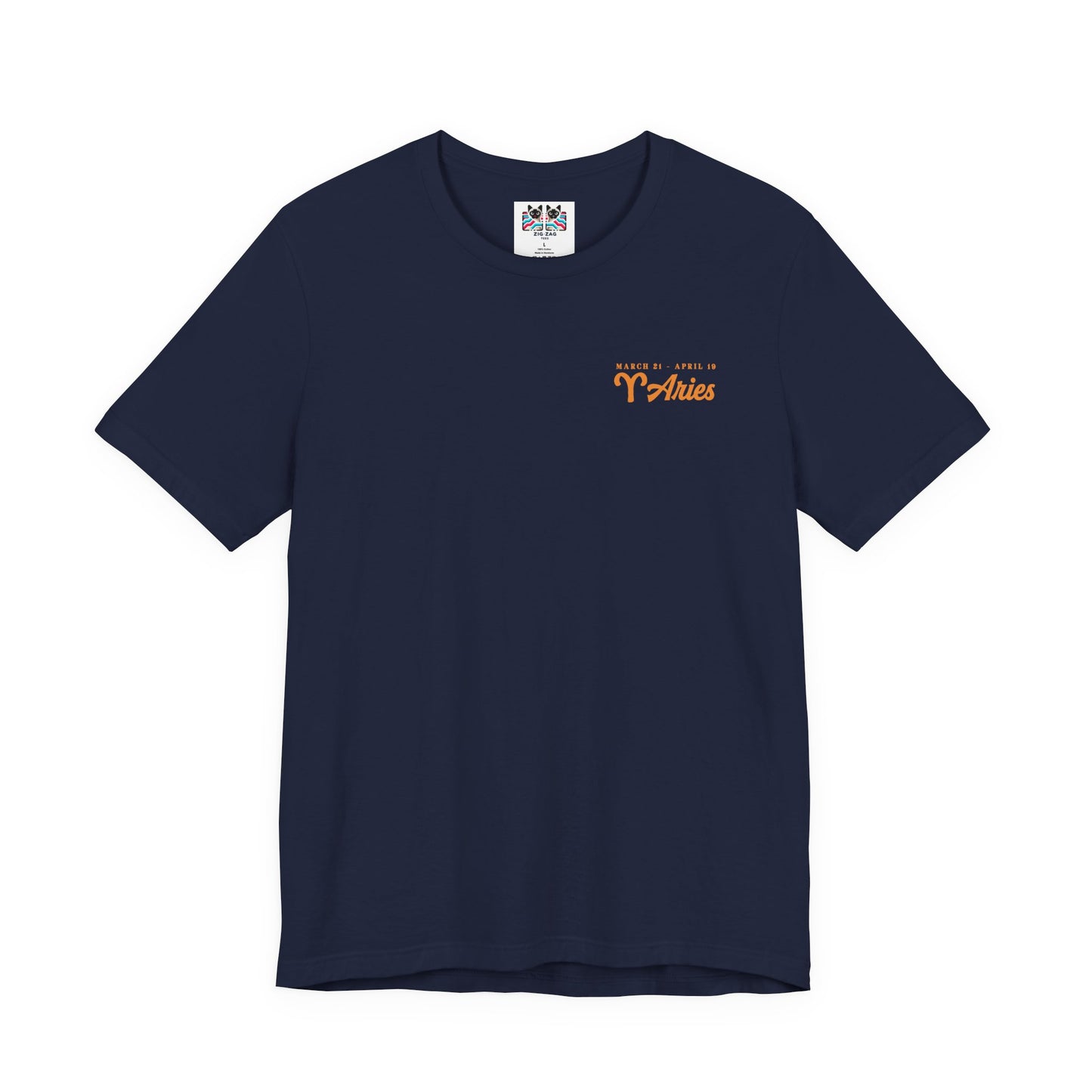 Aries Fueled by Fire T-Shirt – Ram Head with Zodiac Astrological Wheel