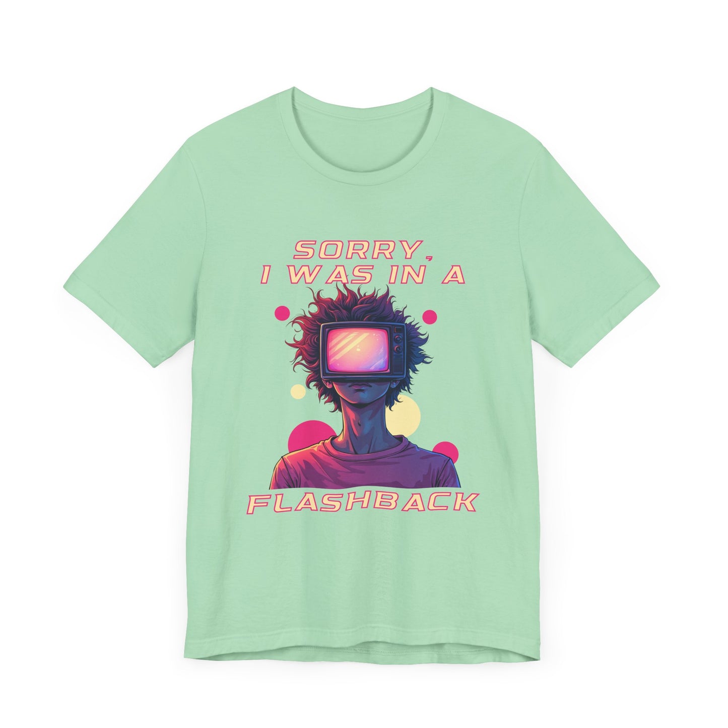 Sorry I Was in a Flashback – Retro TV Head Vintage Aesthetics and Nostalgic Vibes Graphic T-Shirt