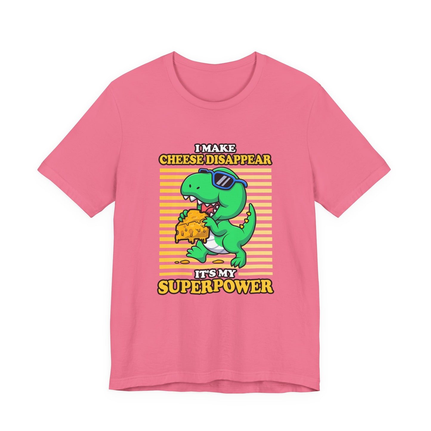 I Make Cheese Disappear T-Shirt – Cool Dinosaur With Sunglasses Running Away Humor Graphic Tee