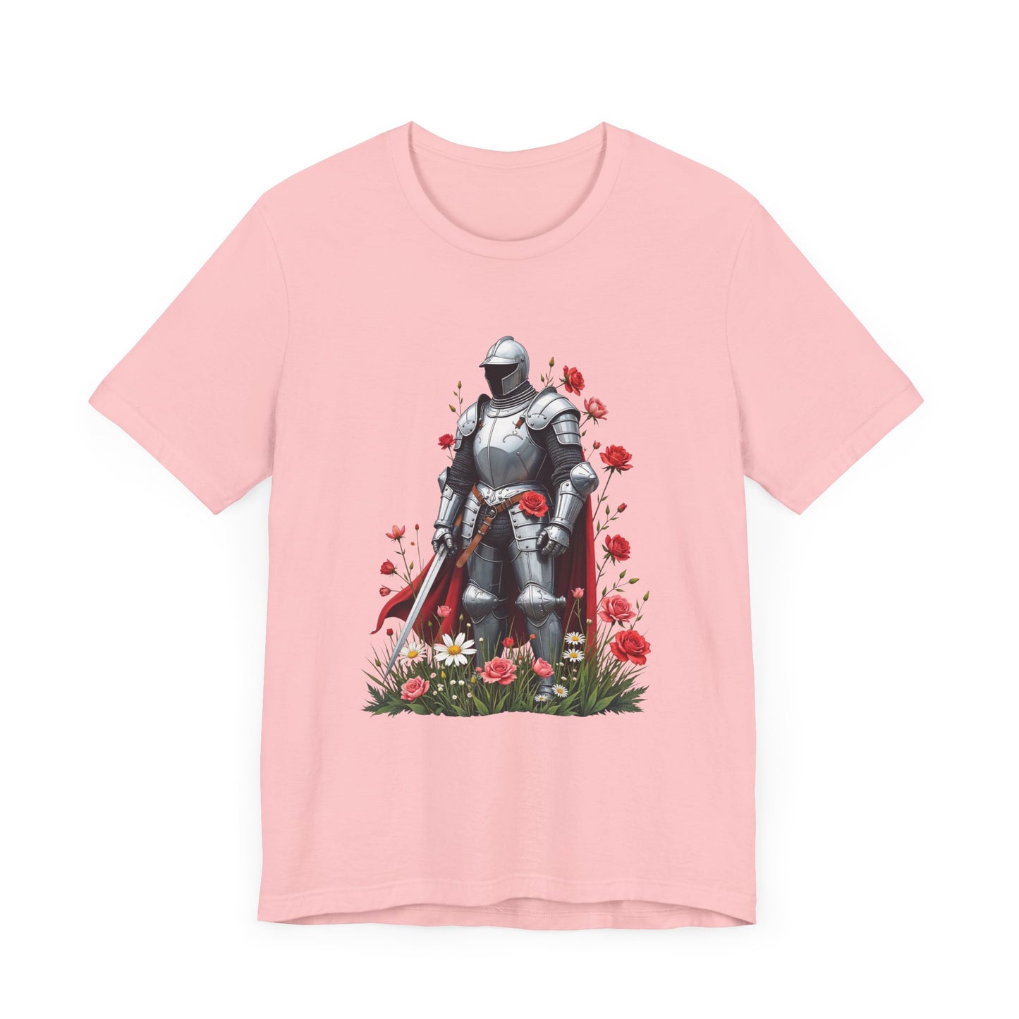 Medieval Knight and Roses Graphic Shirt – Strength and Beauty