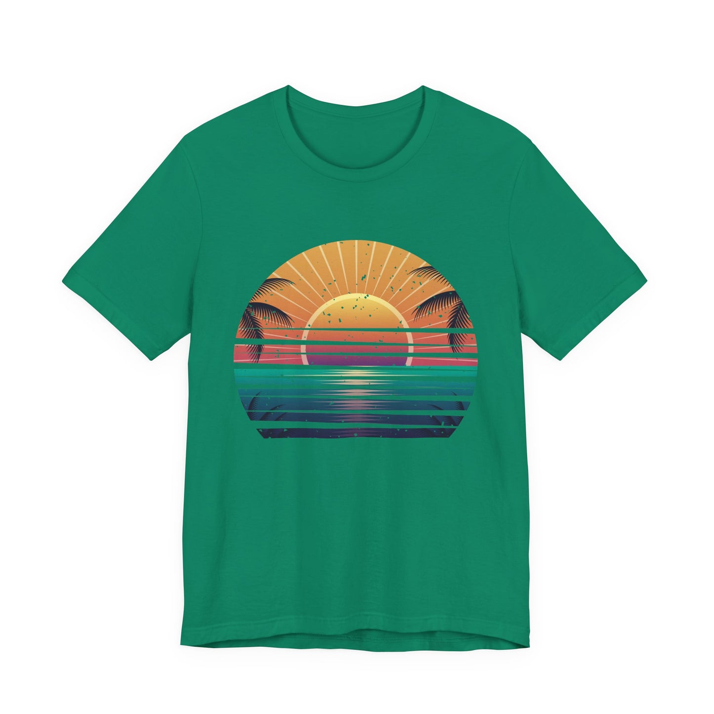 Sun Kissed & Ocean Blissed – Beach Sunset with Palm Trees Graphic T-Shirt