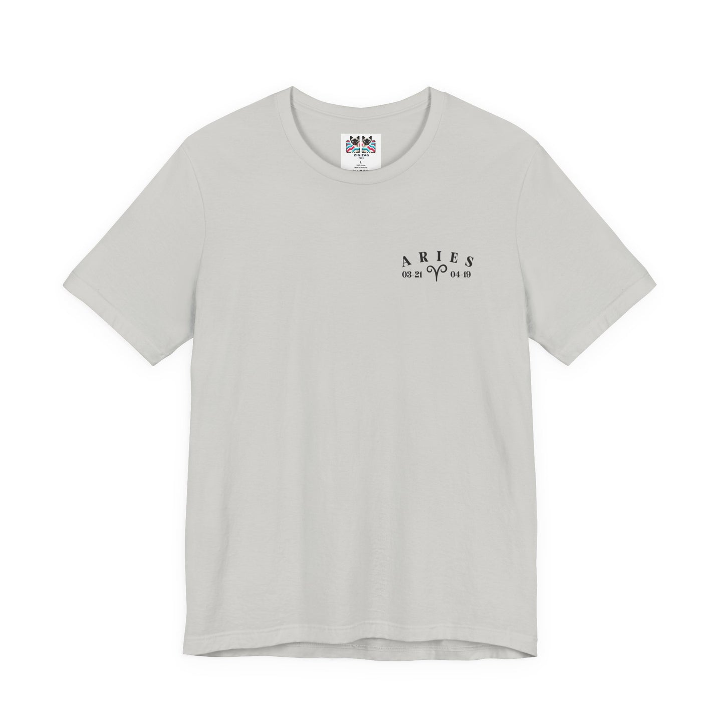 Aries Zodiac T-Shirt – Ram Head with Constellation and Floral Background