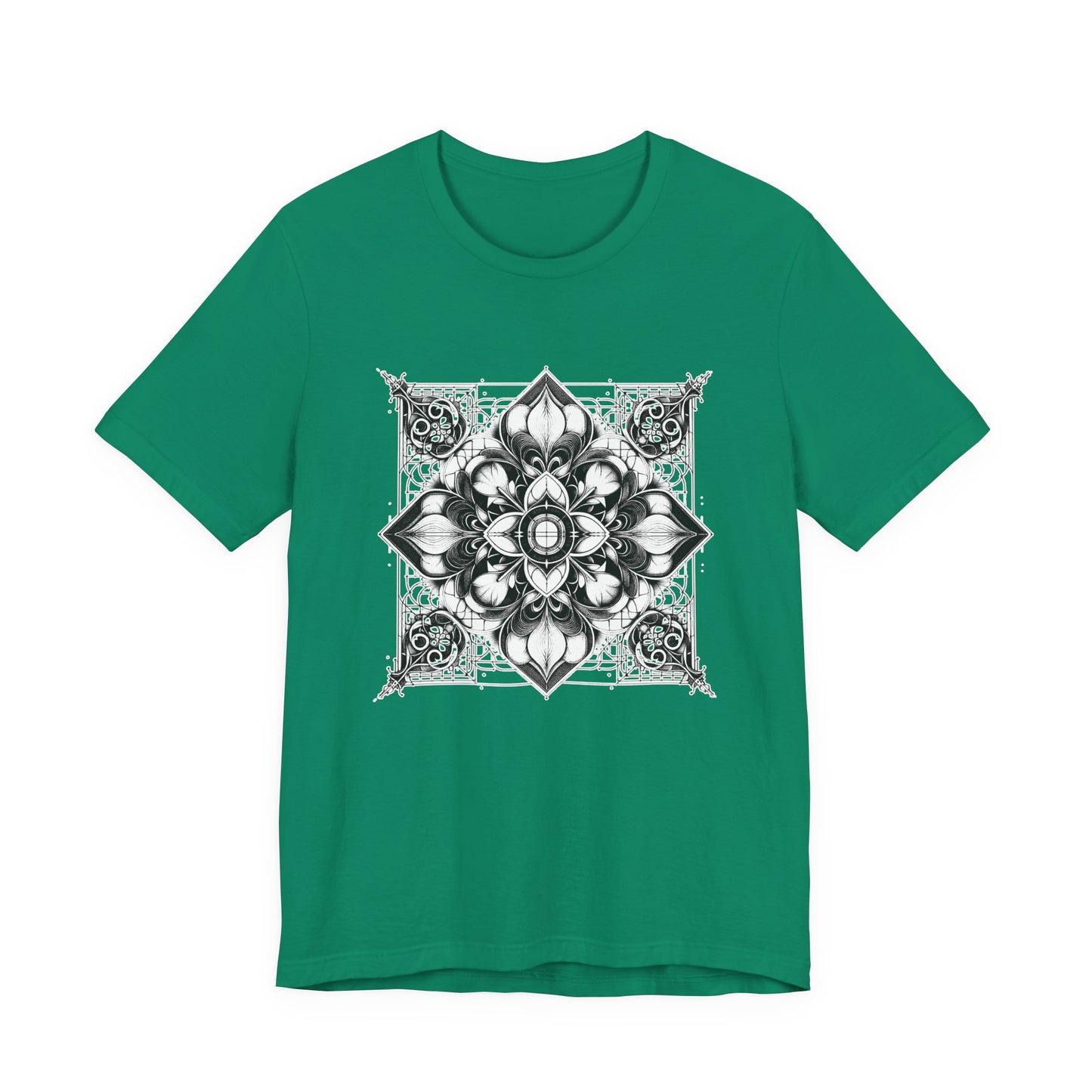 Monochrome Symmetry – Minimalist Geometric Pattern Graphic T-Shirt
