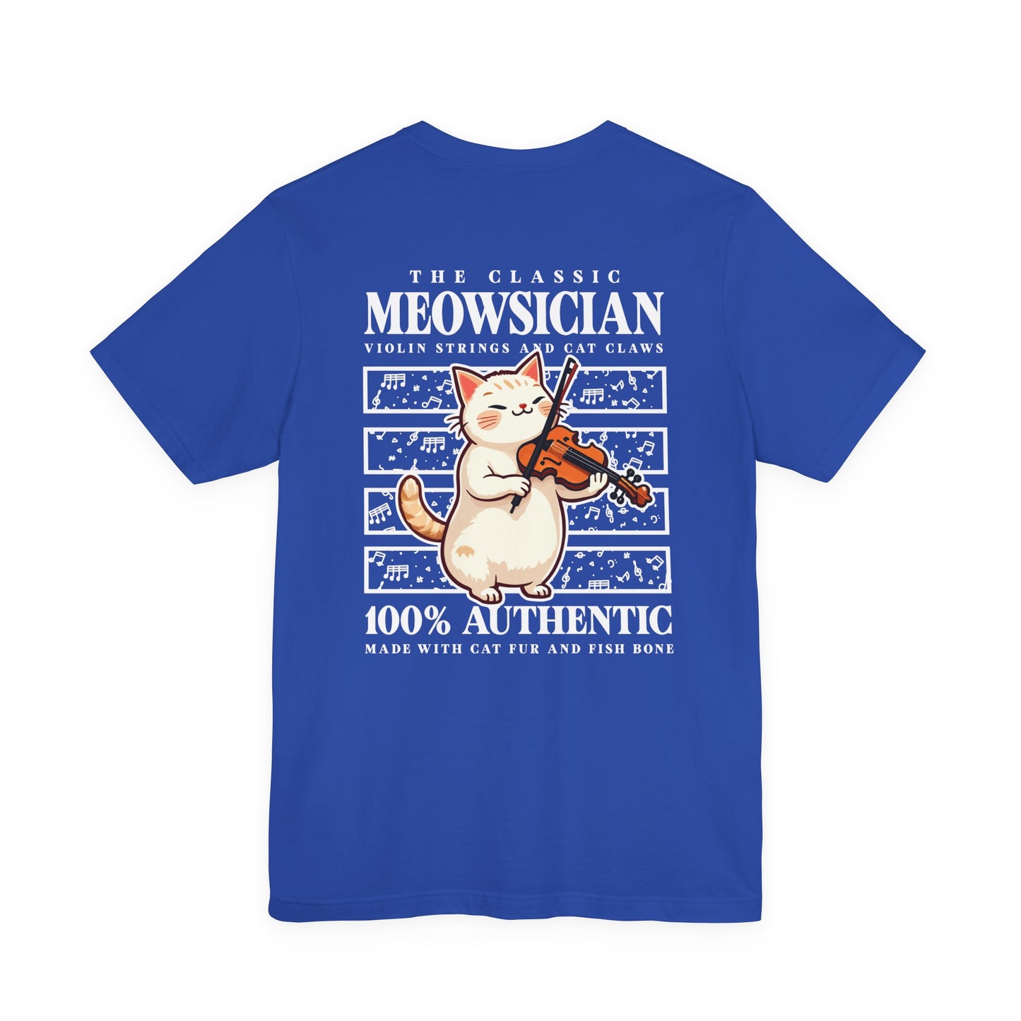 The Classic Meowsician T-Shirt – Cat & Violin Music Notes Fun Graphic