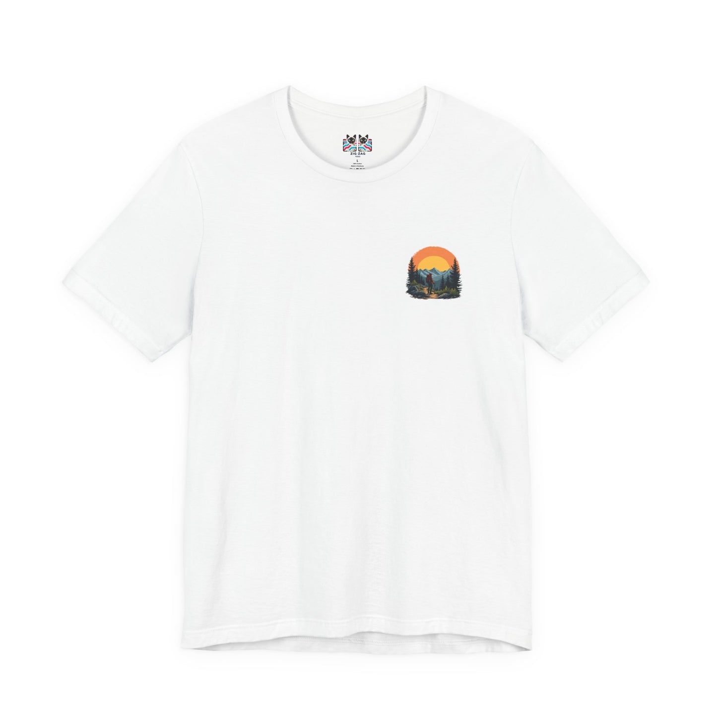 Adventure Seeker Nature Lover T-Shirt – Hiker on Mountain Edge Graphic