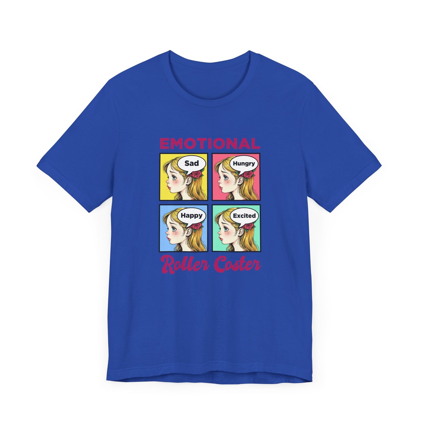 Emotional Roller Coaster – Four Faces, One Journey Graphic T-Shirt