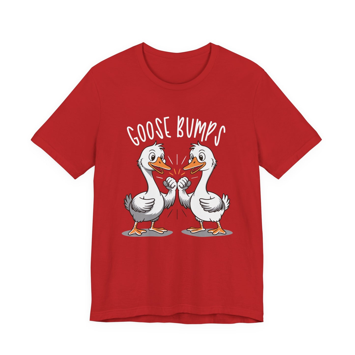 Goose Bumps T-Shirt – Funny Two Geese Fist Bump Cartoon Graphic Tee