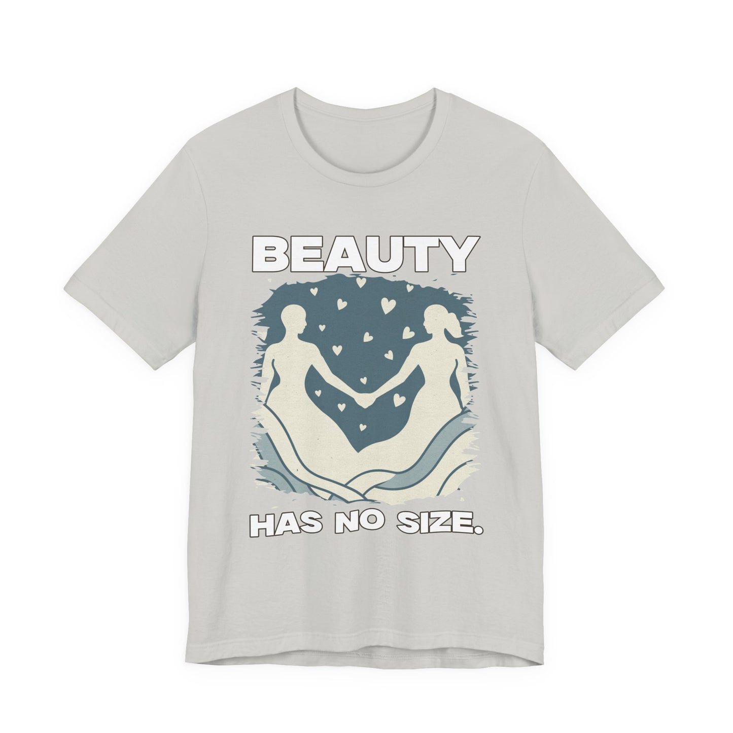 Beauty Has No Size – Inclusive Hands Holding with Heart Emotions Graphic T-Shirt