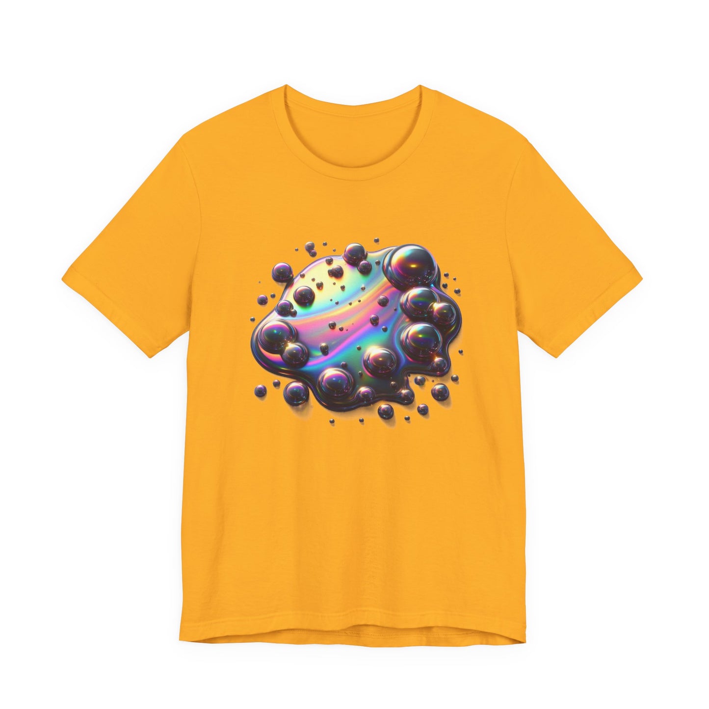 Oil Spill Fantasy – Iridescent Abstract Swirl Graphic T-Shirt