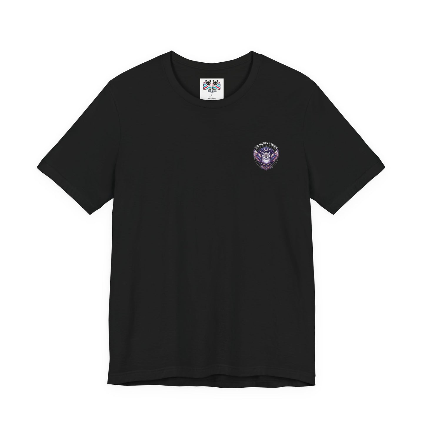 The Hidden Wisdom Within T-Shirt – Vibrant Flying Owl with Geometric Lines