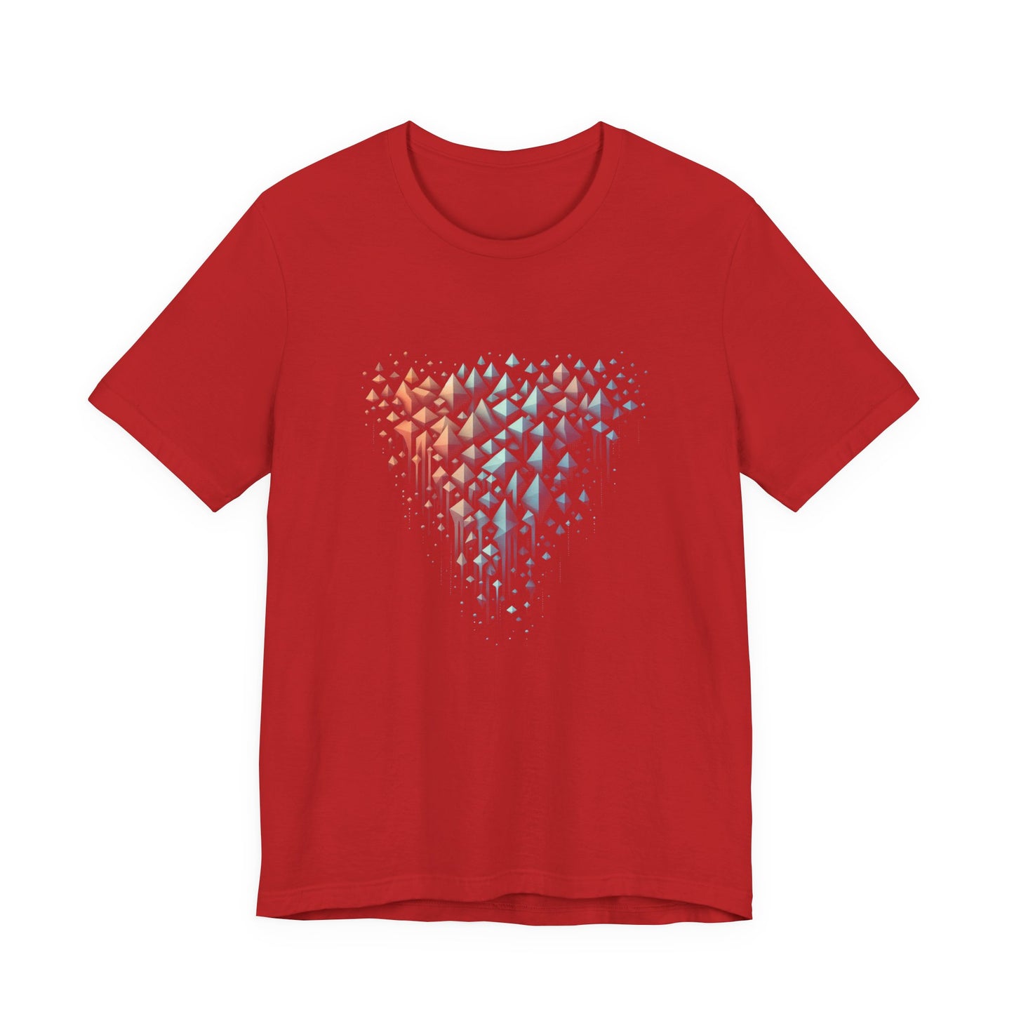 Triangle Cascade – Abstract Pyramid Alignment Graphic T-Shirt