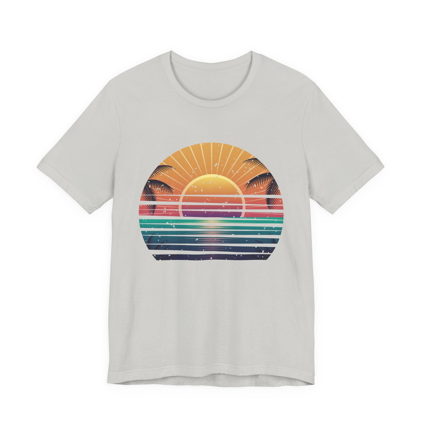 Sun Kissed & Ocean Blissed – Beach Sunset with Palm Trees Graphic T-Shirt