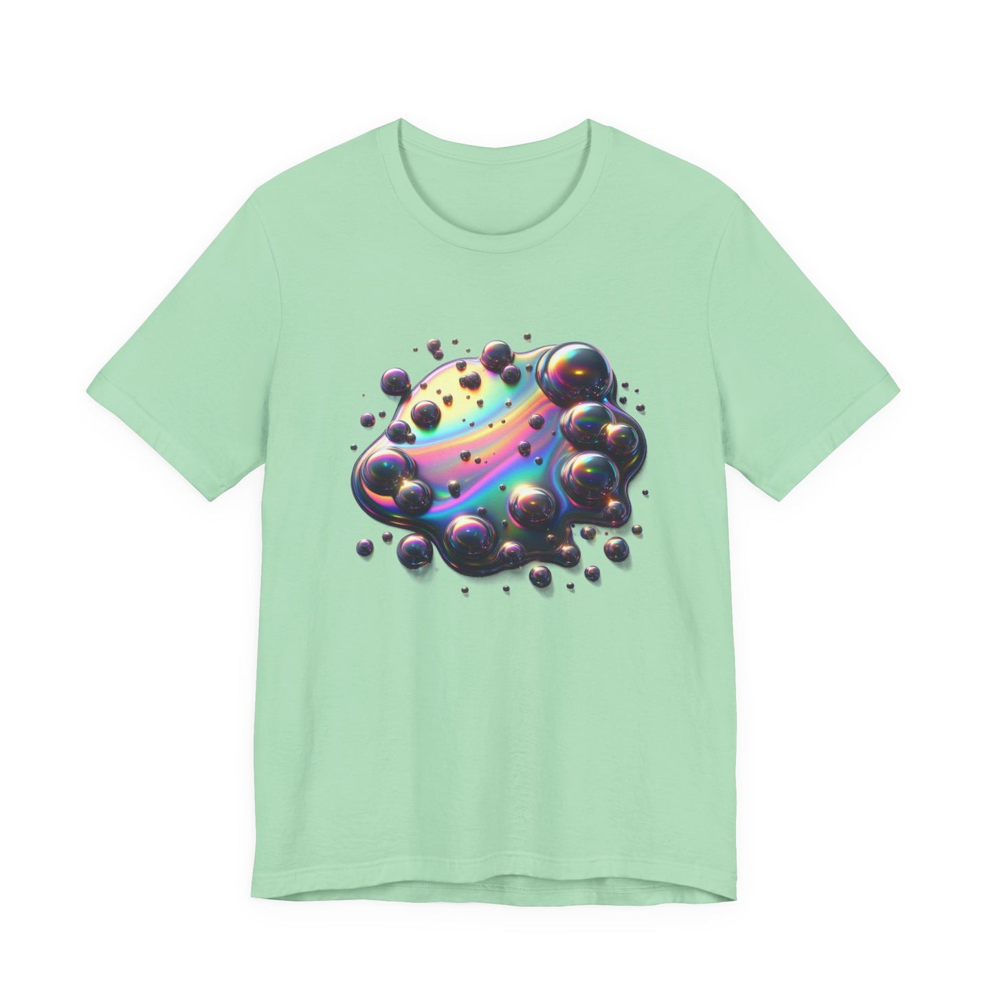 Oil Spill Fantasy – Iridescent Abstract Swirl Graphic T-Shirt
