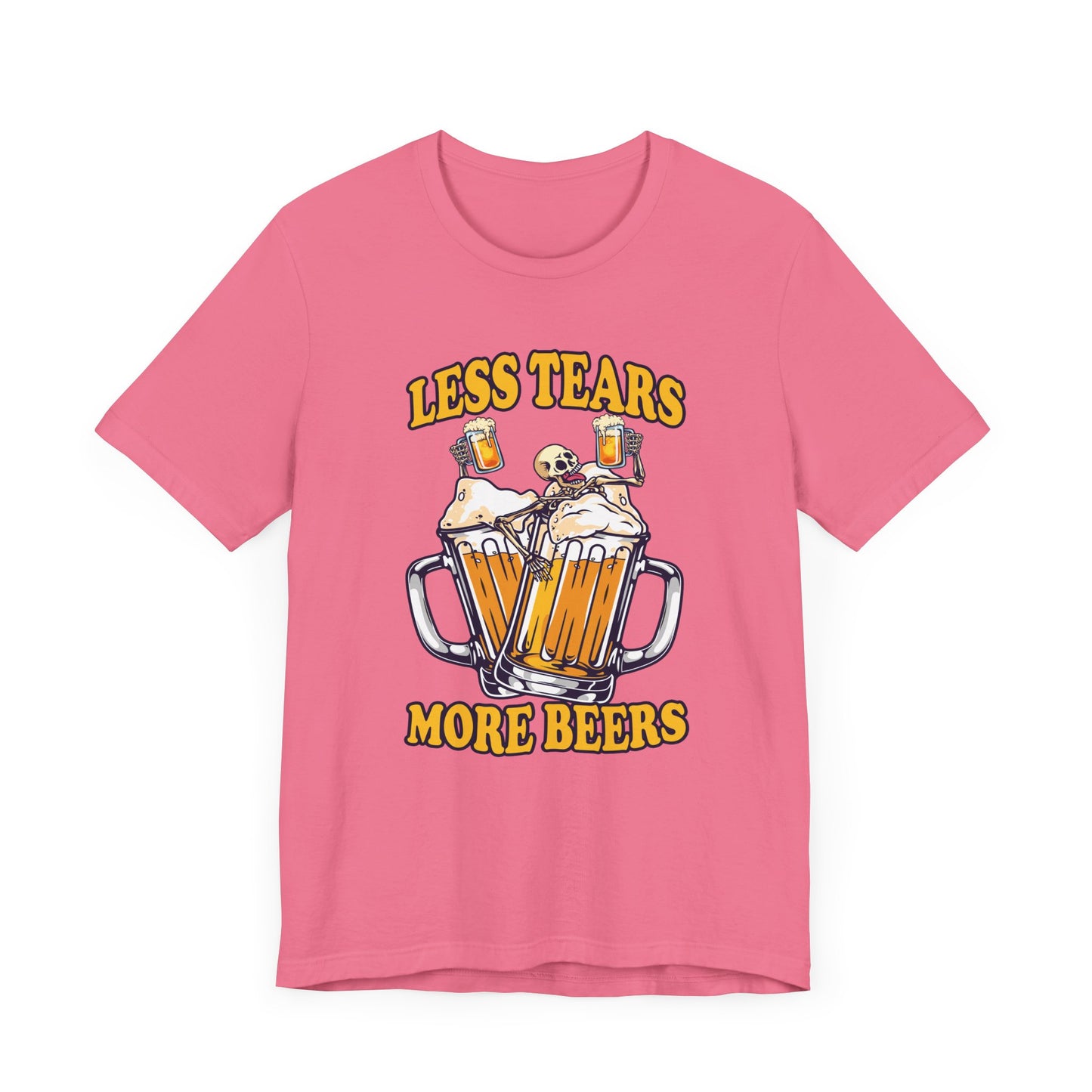 Less Tears More Beers Tee, Beer Lover Humor Shirt, Pub Life Graphic Tee, Funny Alcohol Mood Top, Chill and Cheer Gift