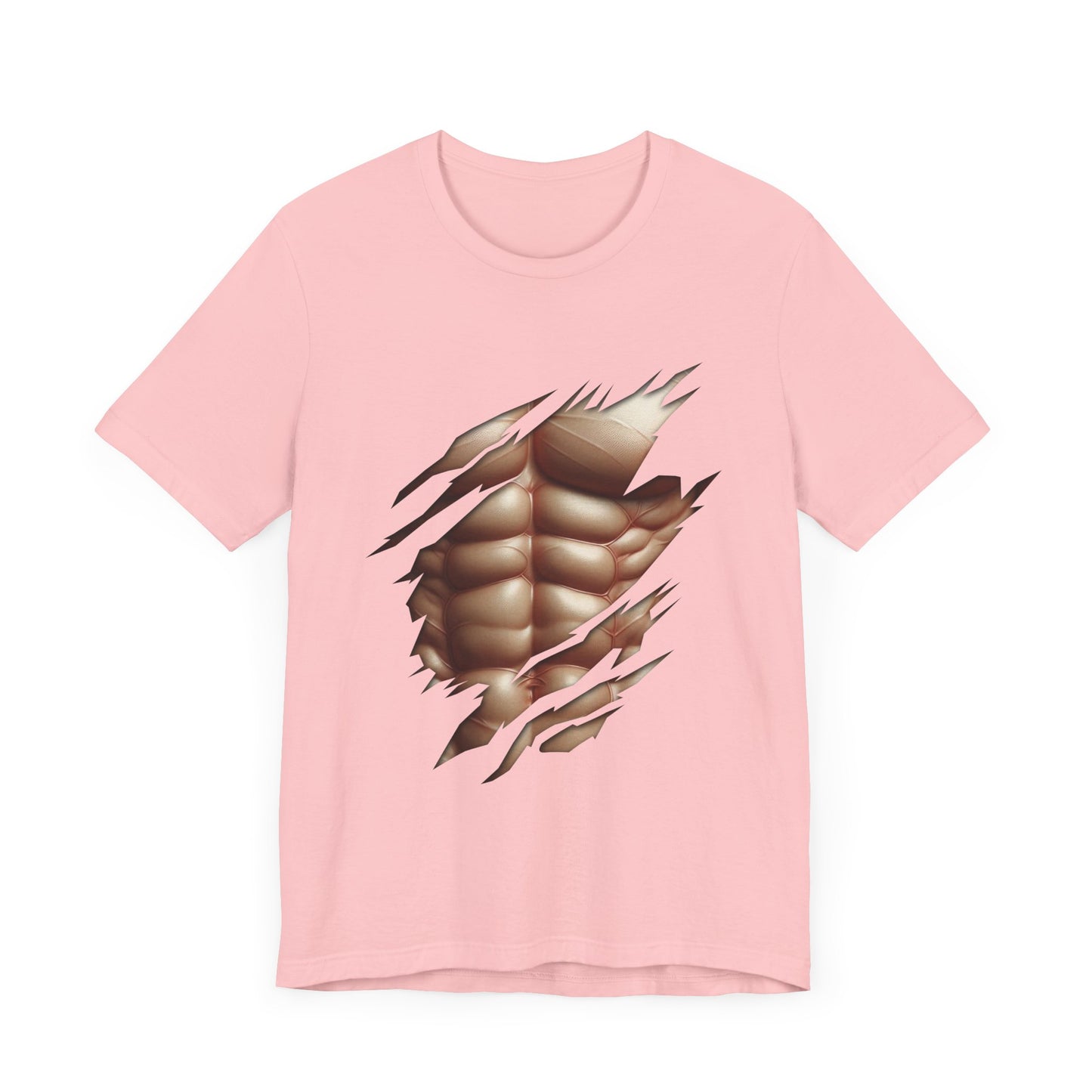Fake Muscles Shirt, Ripped Chest Costume Tee, Six Pack Abs Funny Graphic T Shirt, Joke Fitness Apparel, Party Costume Gym Gag Top