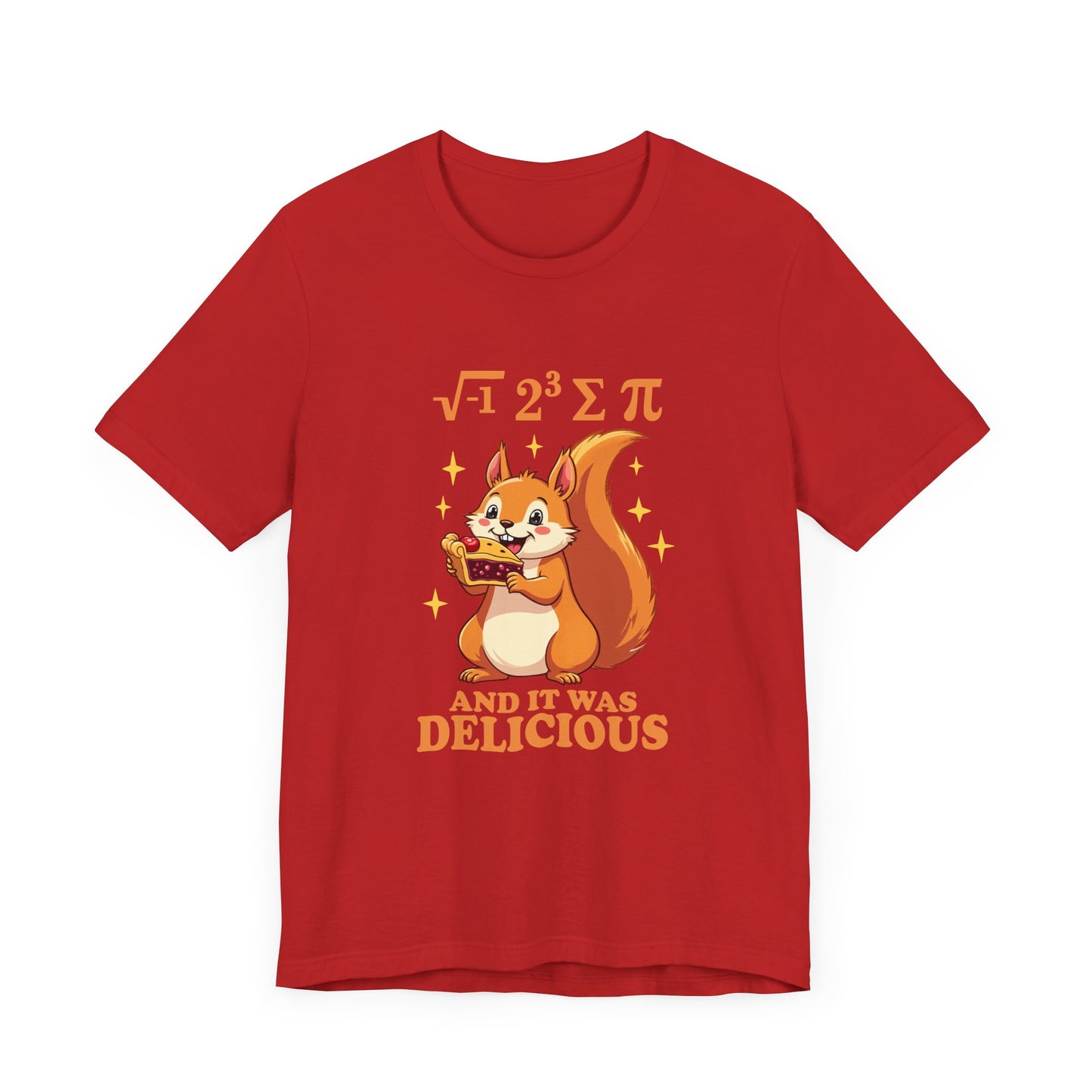 Funny Math Squirrel T-Shirt – “i 8 sum pi and it was delicious” Equation Pun