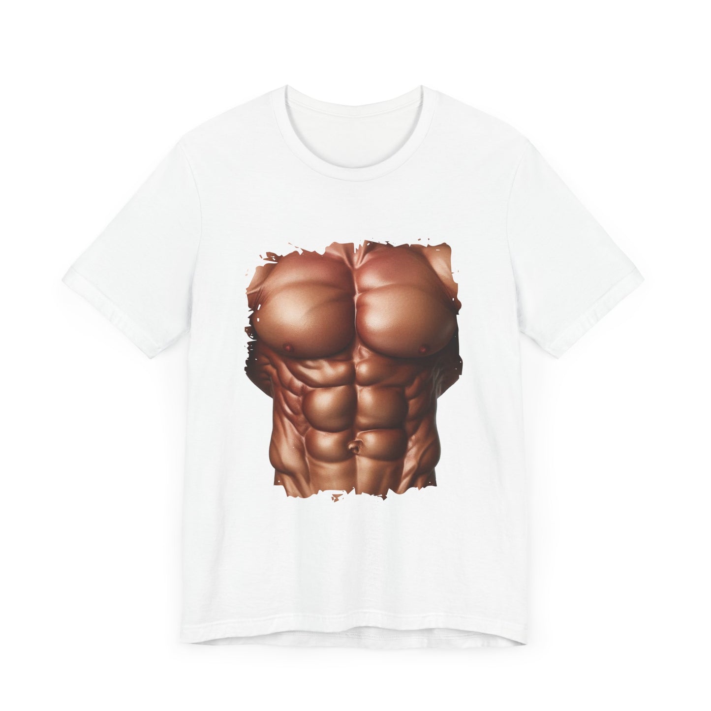 Chest Six Pack Abs Shirt, Muscles Bodybuilder Tee, Printed Gym T Shirt, Fitness Buff Costume Apparel, Fake Abs Funny Graphic Top