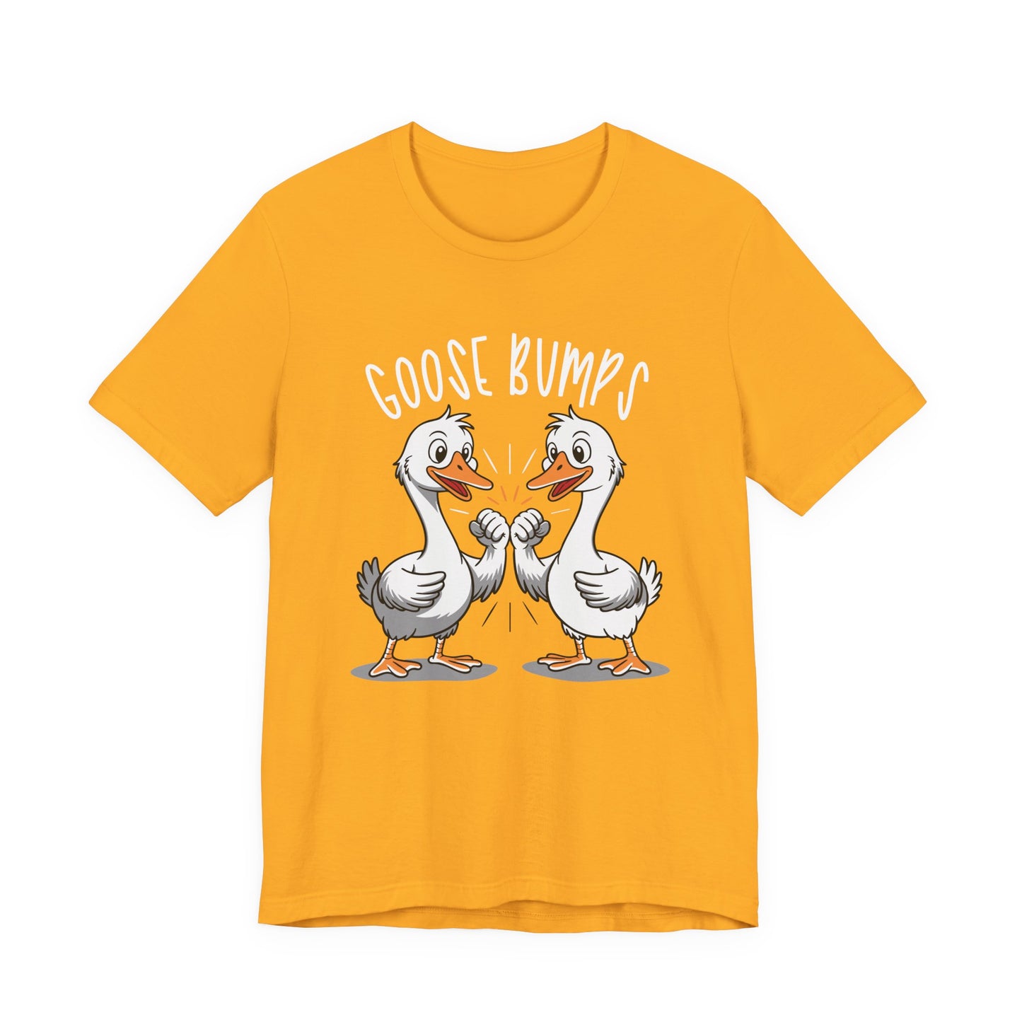 Goose Bumps T-Shirt – Funny Two Geese Fist Bump Cartoon Graphic Tee
