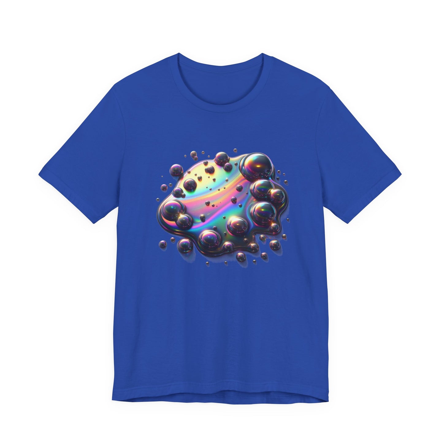 Oil Spill Fantasy – Iridescent Abstract Swirl Graphic T-Shirt