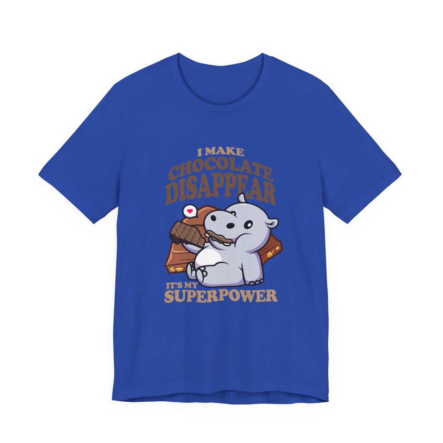 I Make Chocolate Disappear T-Shirt – Adorable Baby Rhino With Chocolate Funny Super Power Graphic Tee