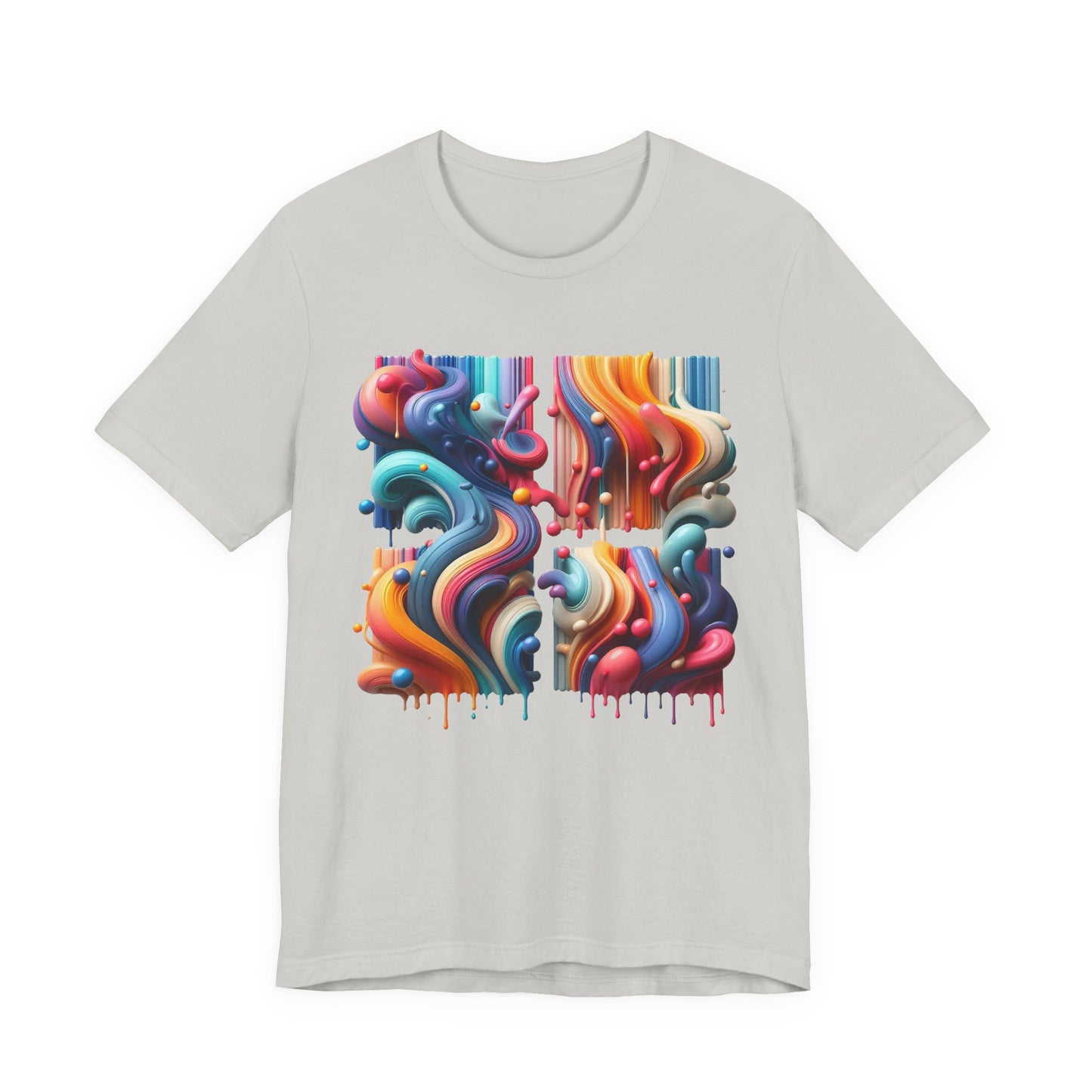 Drip Fusion Squares – Colorful Abstract Drip Art T-Shirt