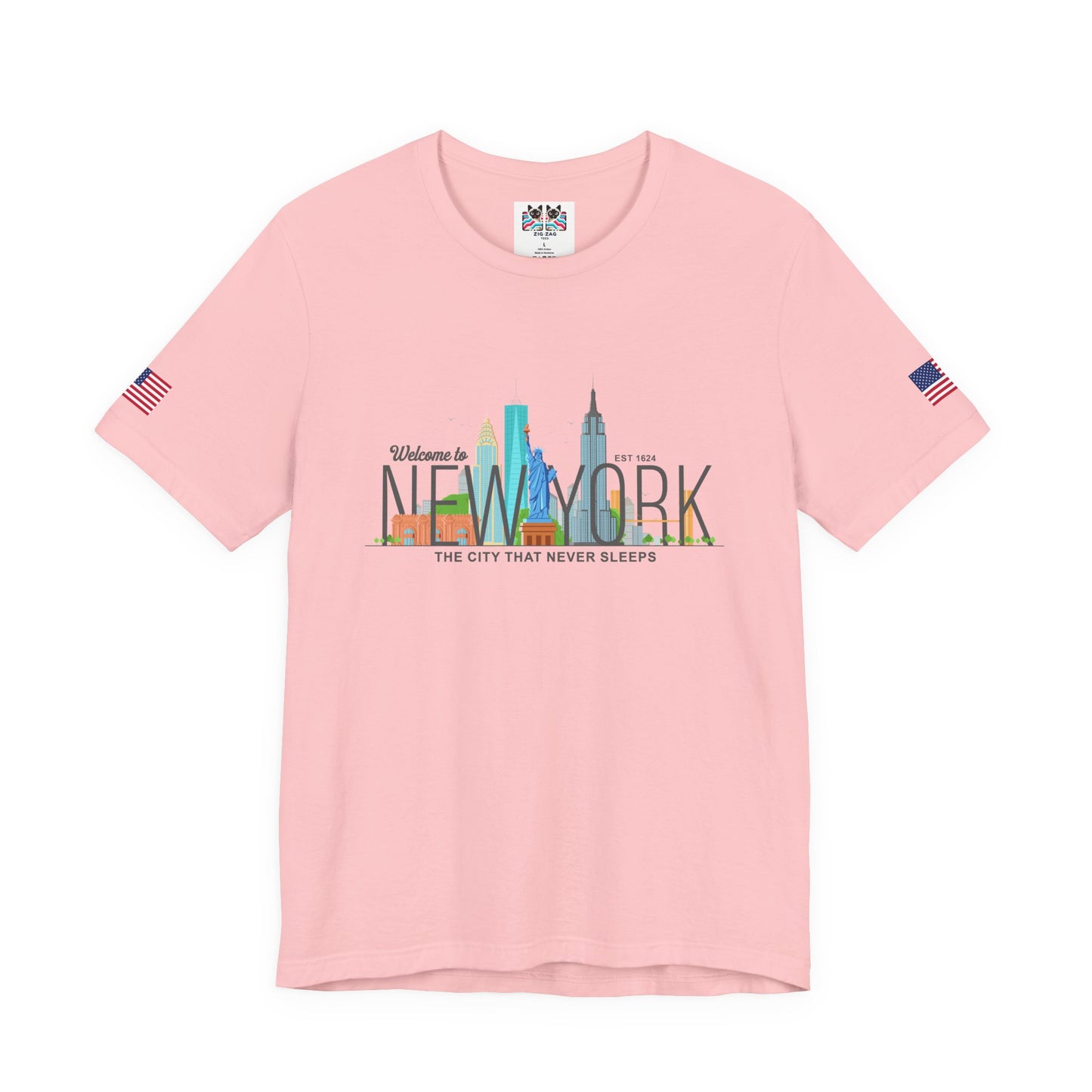Welcome to New York T-Shirt - Colorful NYC Skyline Est 1624 City That Never Sleeps