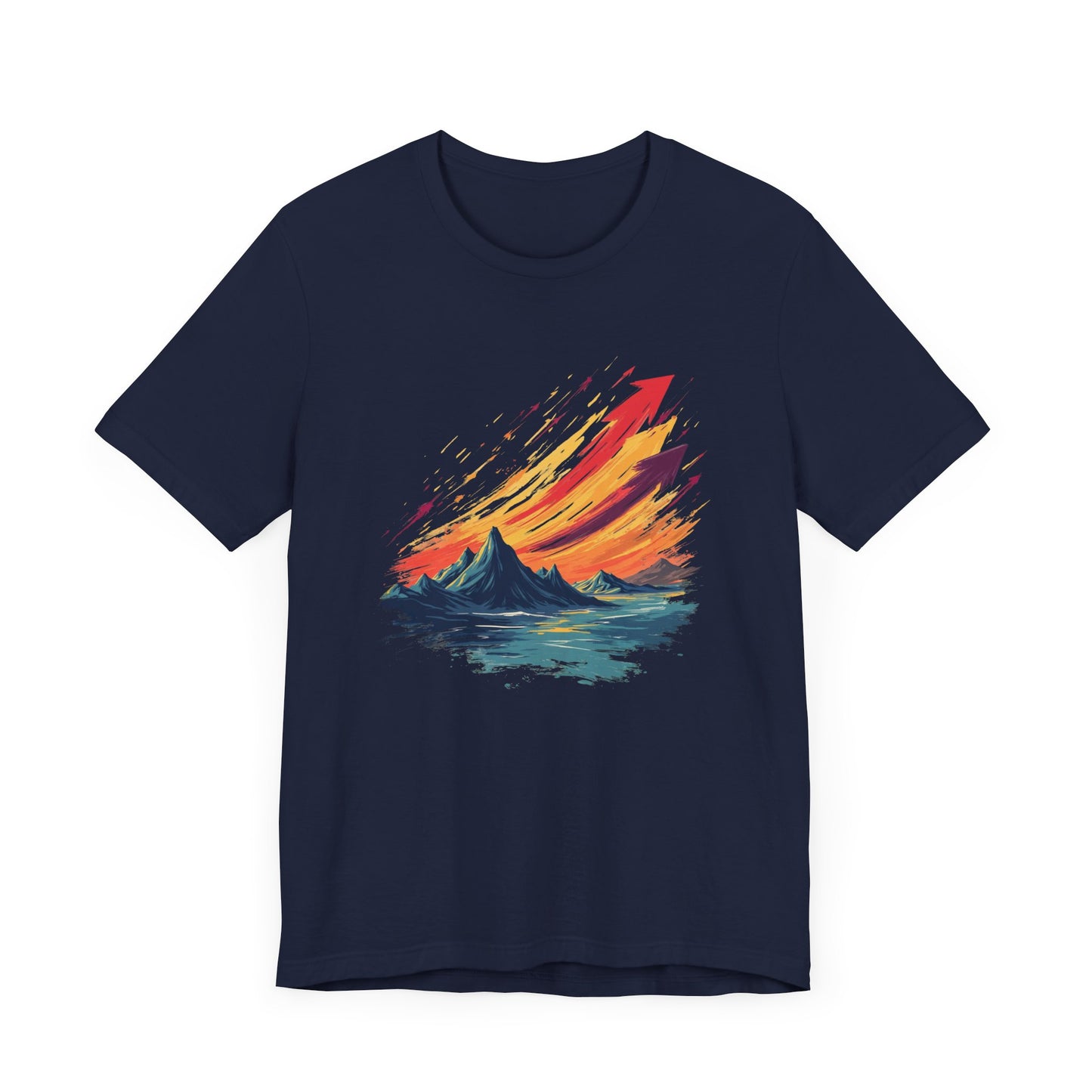 Mountain Sunset Arrows – Vibrant Sky with Upward Arrow Shapes Graphic T-Shirt