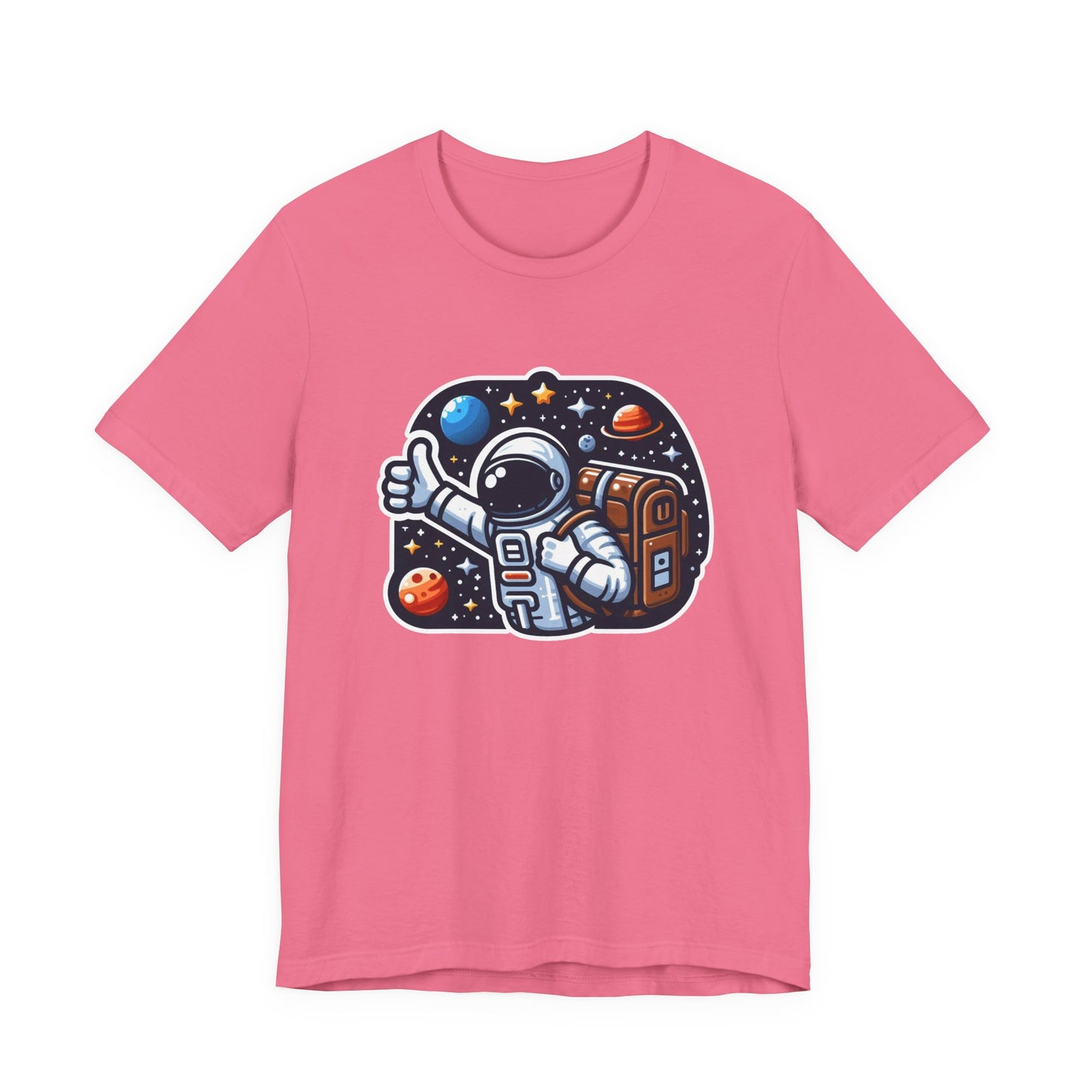 Astronaut Galaxy Hitchhiker T-Shirt – Cosmic Adventure in Space