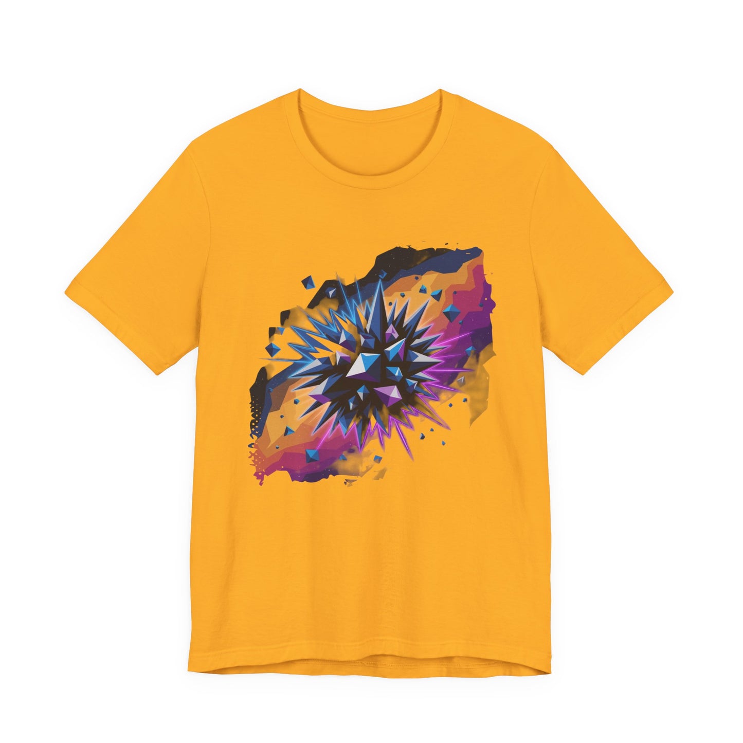 Polygon Burst – Colorful Polygon Explosion Graphic T-Shirt
