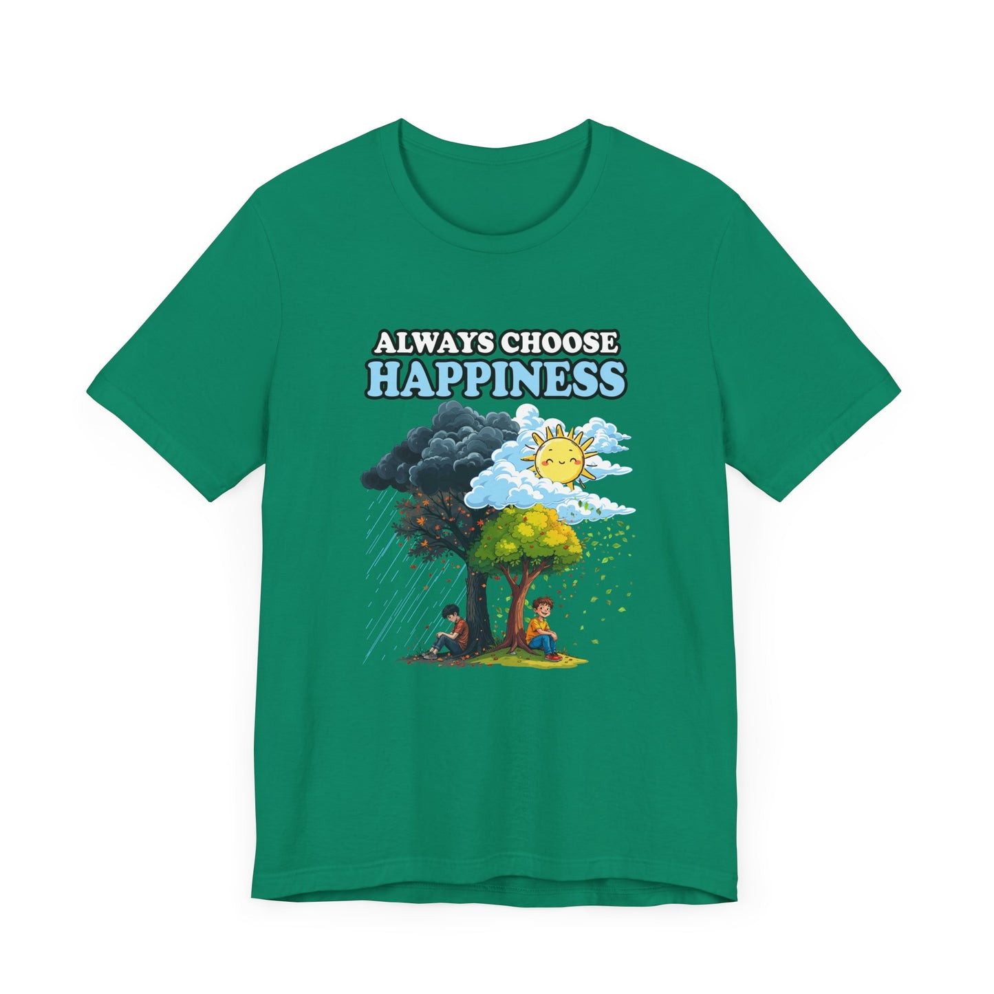 Embrace positivity Always Choose Happiness – Two Sides of Life Motivational Graphic T-Shirt