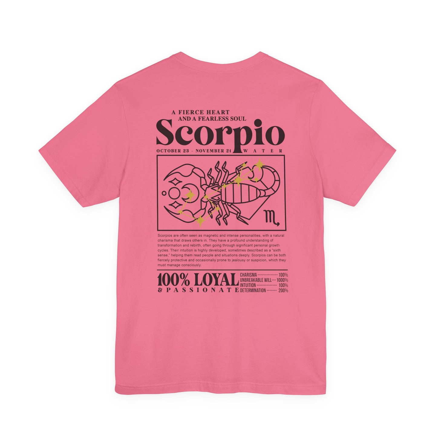 Scorpio Fierce Heart T-Shirt – Zodiac Sign with Bold Scorpion Graphic