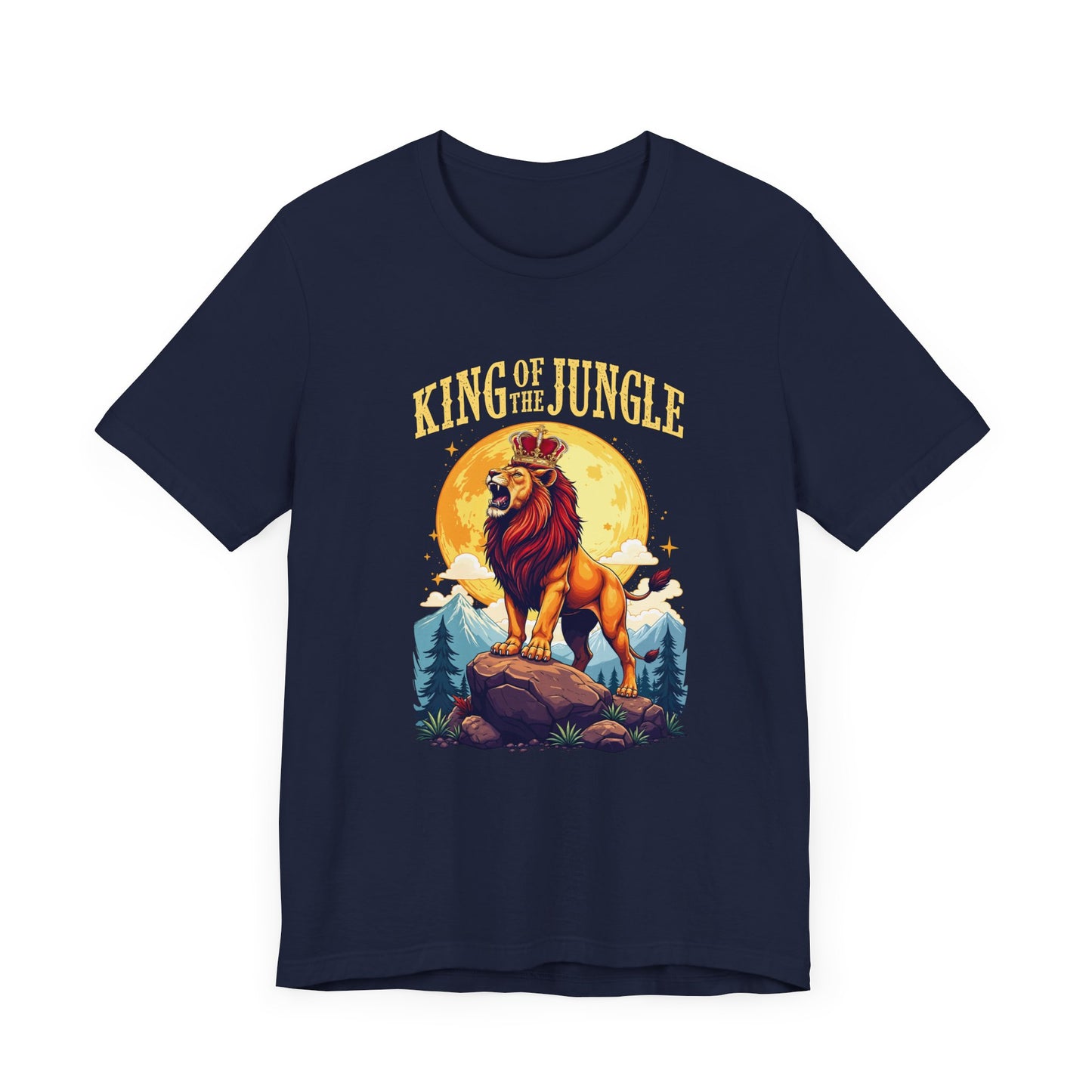 King of the Jungle T-Shirt – Majestic Lion with Crown Graphic Tee
