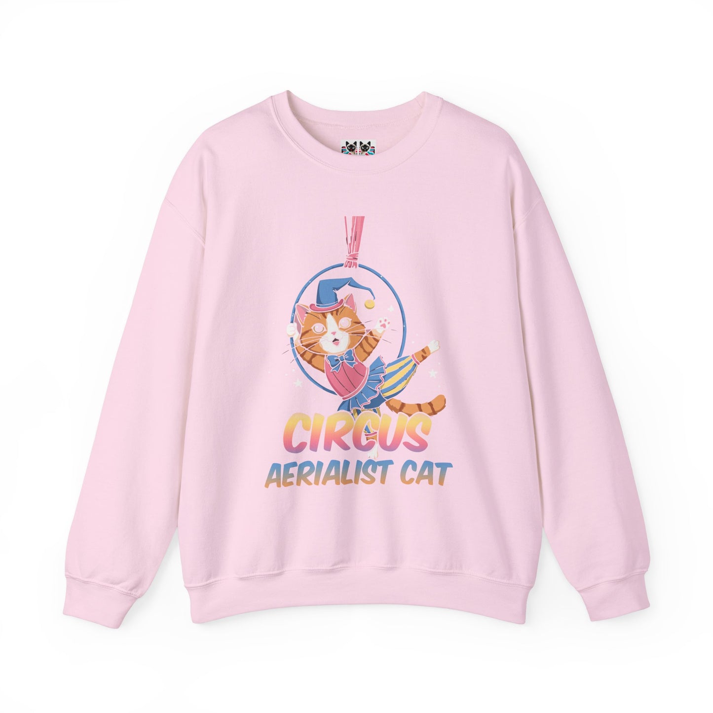 Circus Aerialist Cat - Cute and Funny Performer Crewneck Sweatshirt