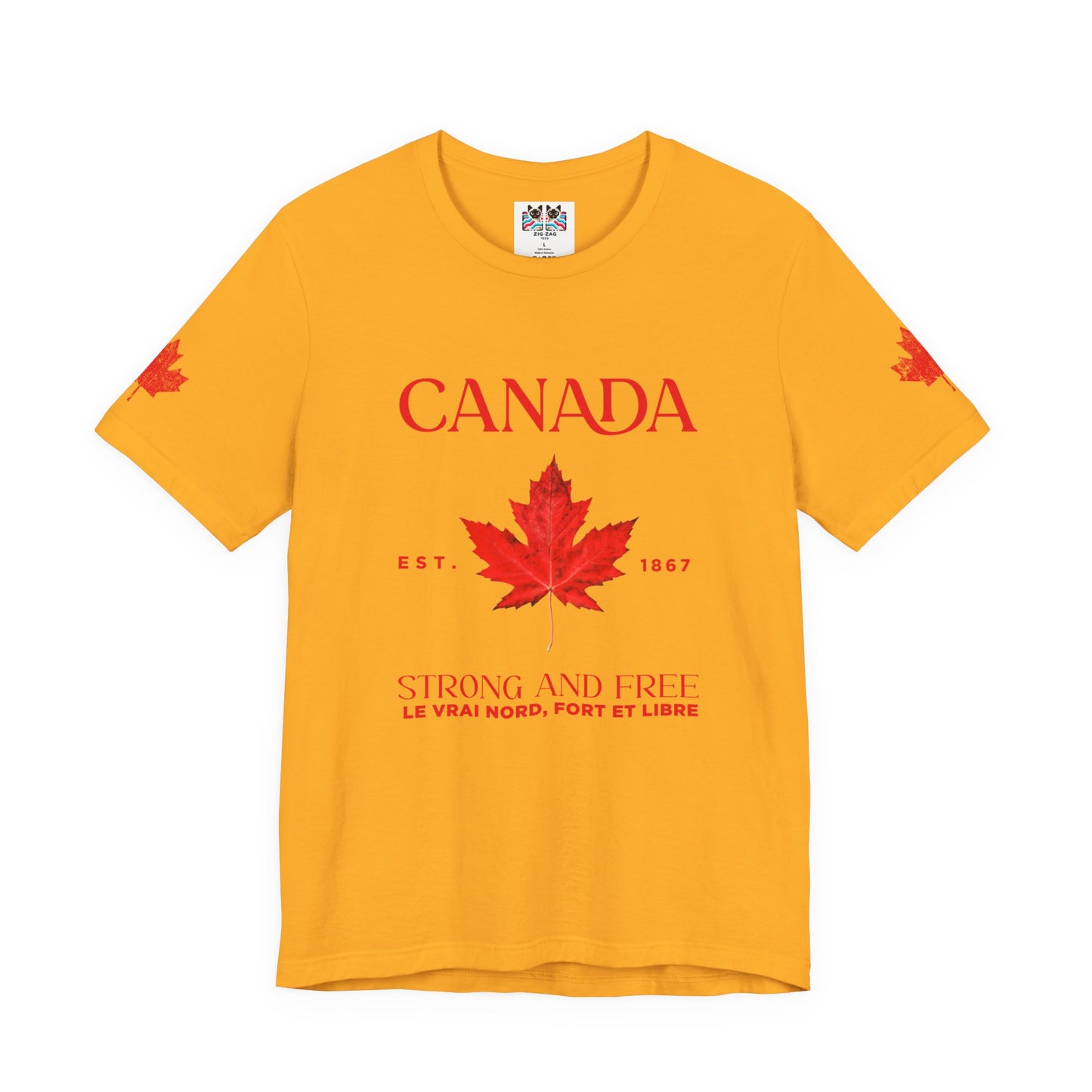 Canada Strong and Free Maple Heritage - Red Print T-Shirt