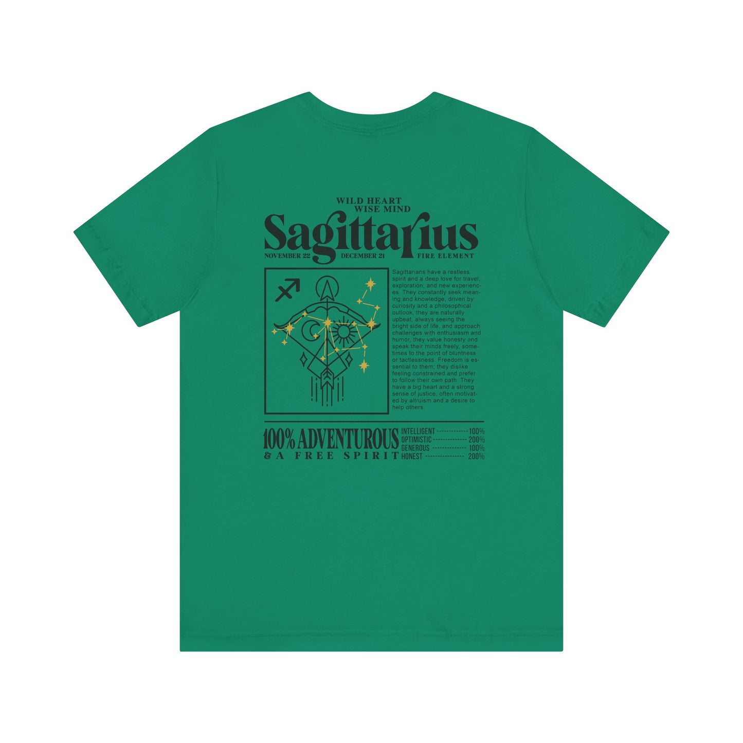 Sagittarius Zodiac T-Shirt – Wild Heart Wise Mind Fire Element