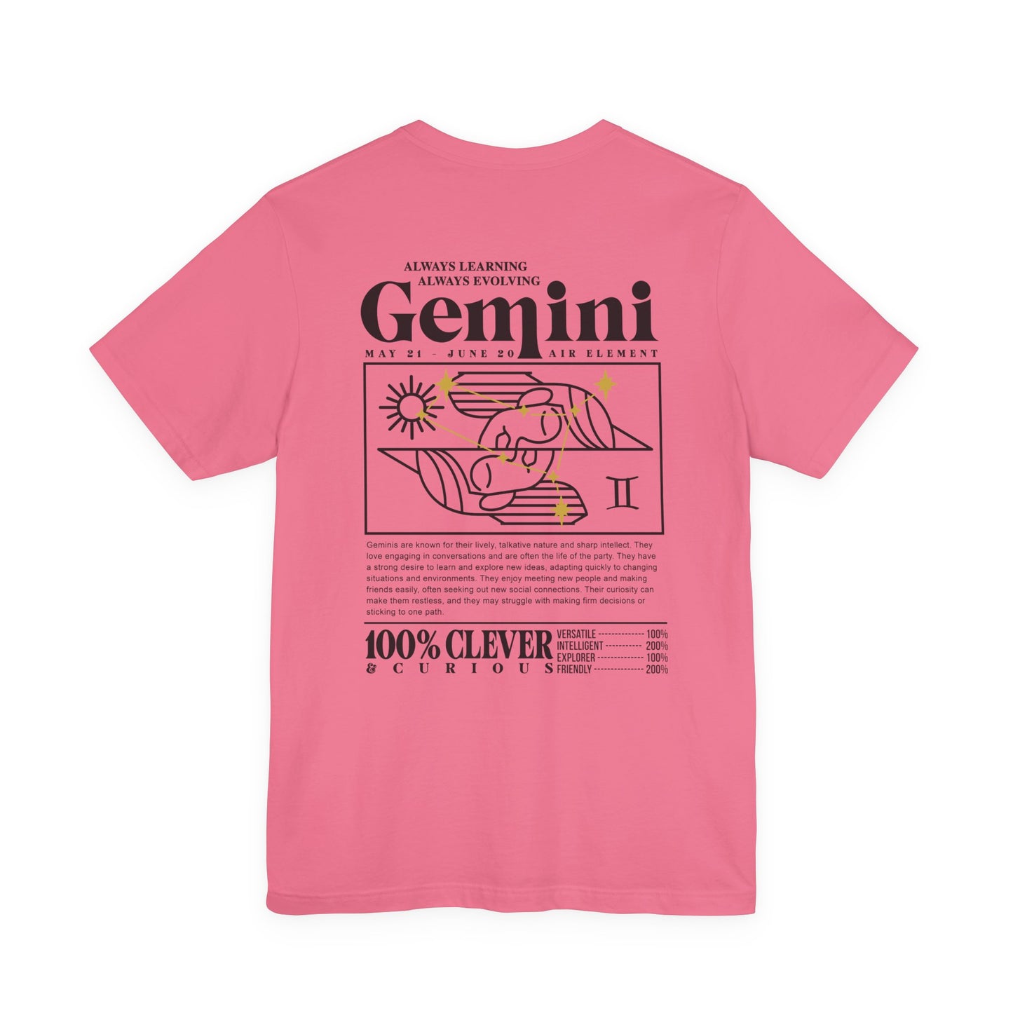 Gemini Zodiac T-Shirt – Clever and Curious Air Sign Graphic
