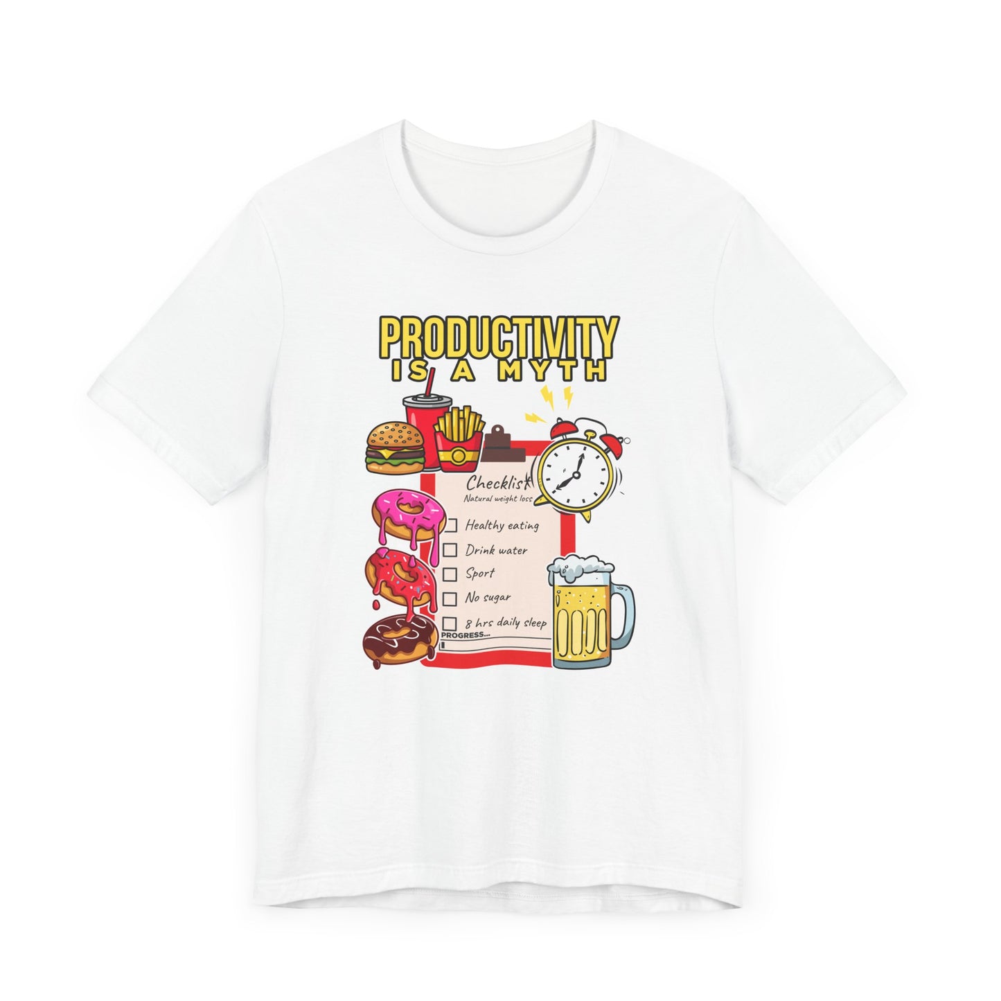 Productivity is a Myth Tee, Anti Hustle Culture Shirt, Lazy Life Graphic, Satirical Work Message Top, Modern Mindset Gift