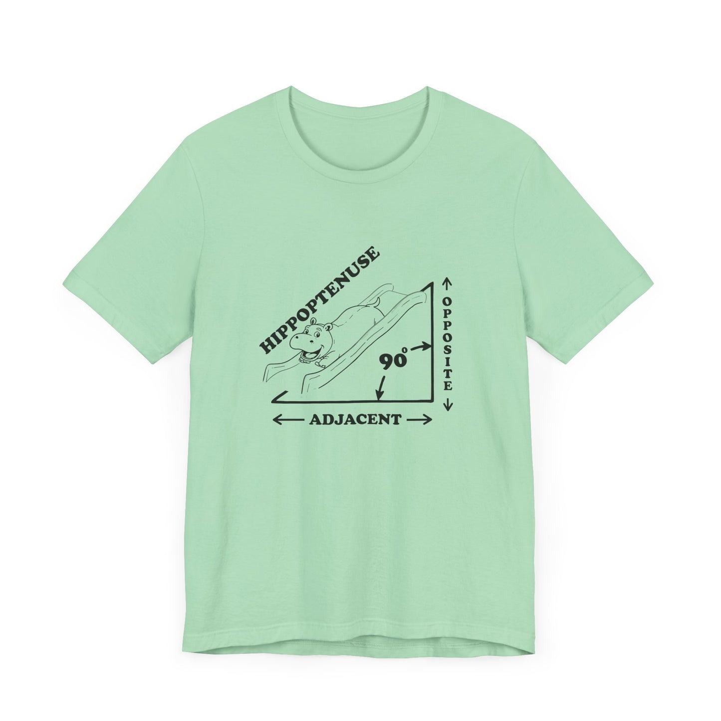 Math Joke Shirt – Hippopotenuse Hippo Right Triangle Graphic