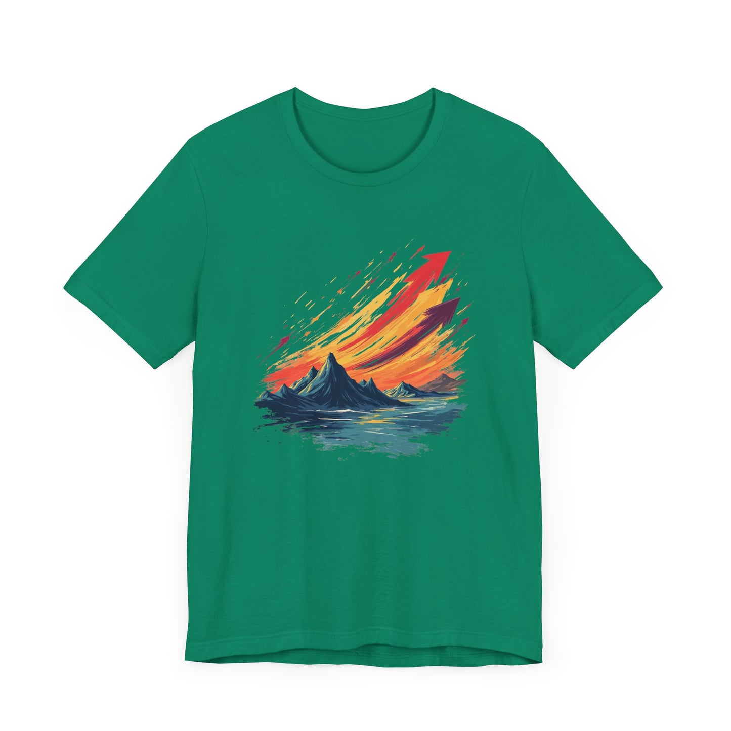 Mountain Sunset Arrows – Vibrant Sky with Upward Arrow Shapes Graphic T-Shirt