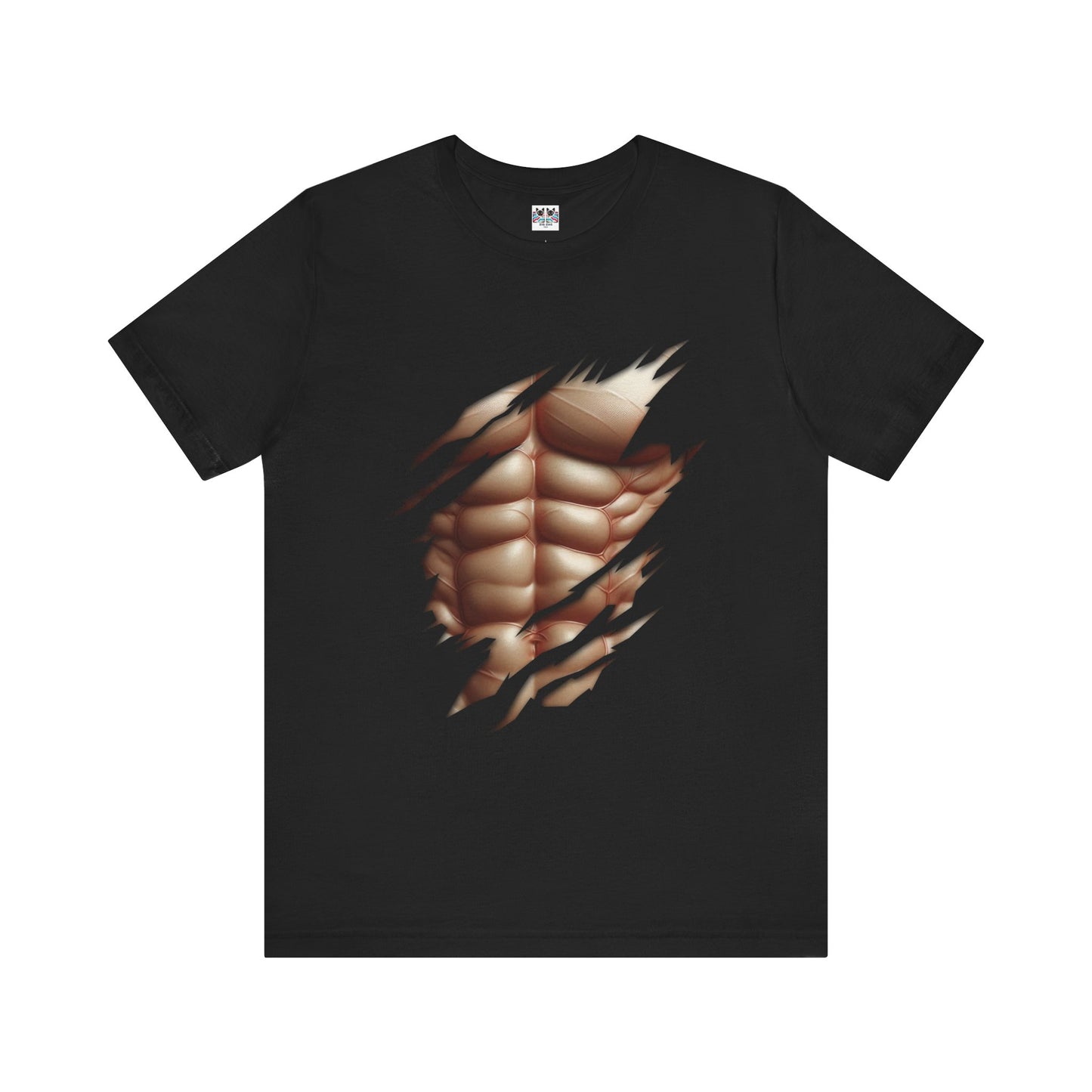 Fake Muscles Ripped Chest Six Pack Abs Funny Costume T-Shirt
