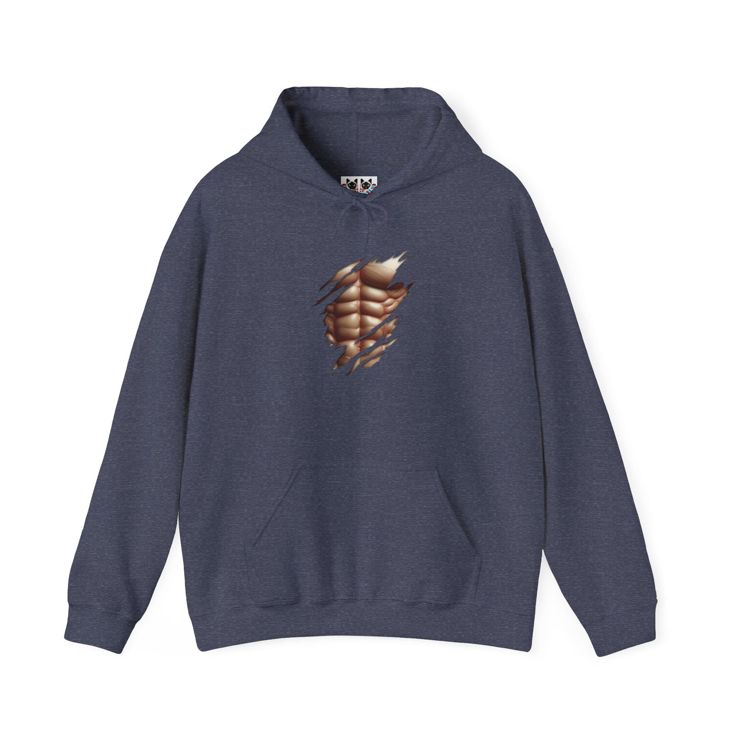 Fake Muscles Ripped Torn Chest - Six Pack Abs Workout Hoodie