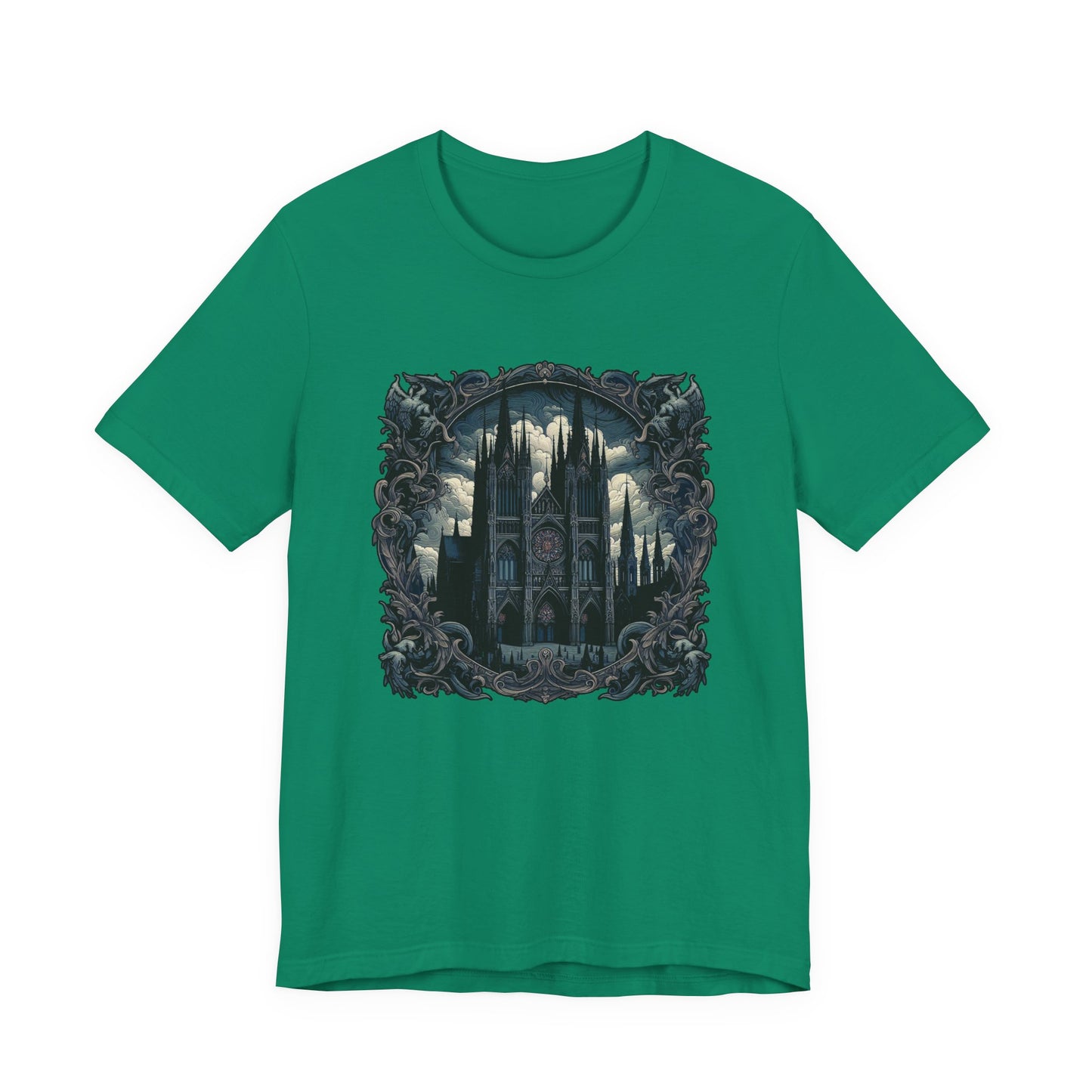 Gothic Art Revival Tshirt – Ancient Castle Reflected in Ornate Mirror
